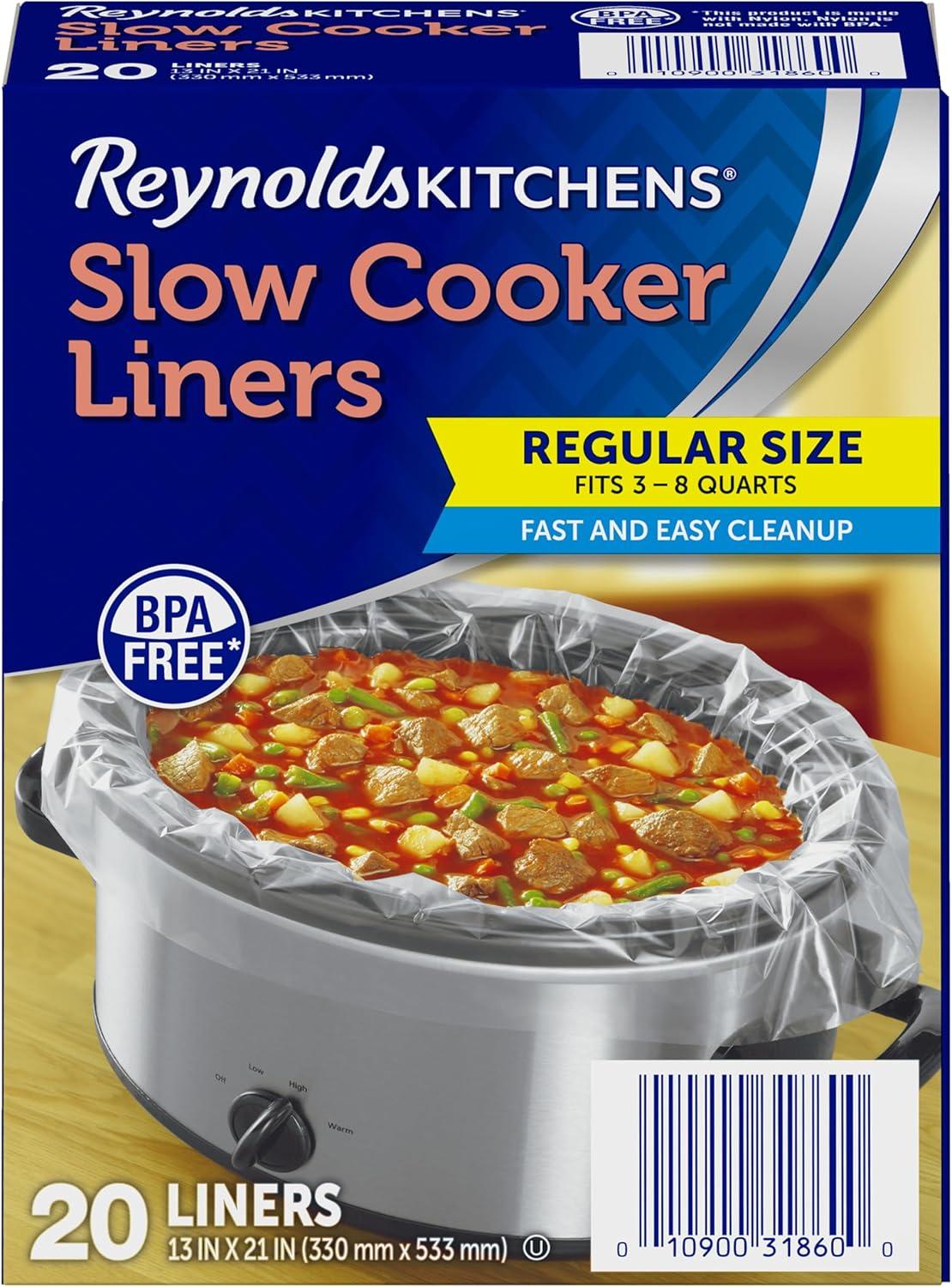 Reynolds Kitchens Slow Cooker Liners: 20 Count vs. Standard, Tested for No-Mess Meals