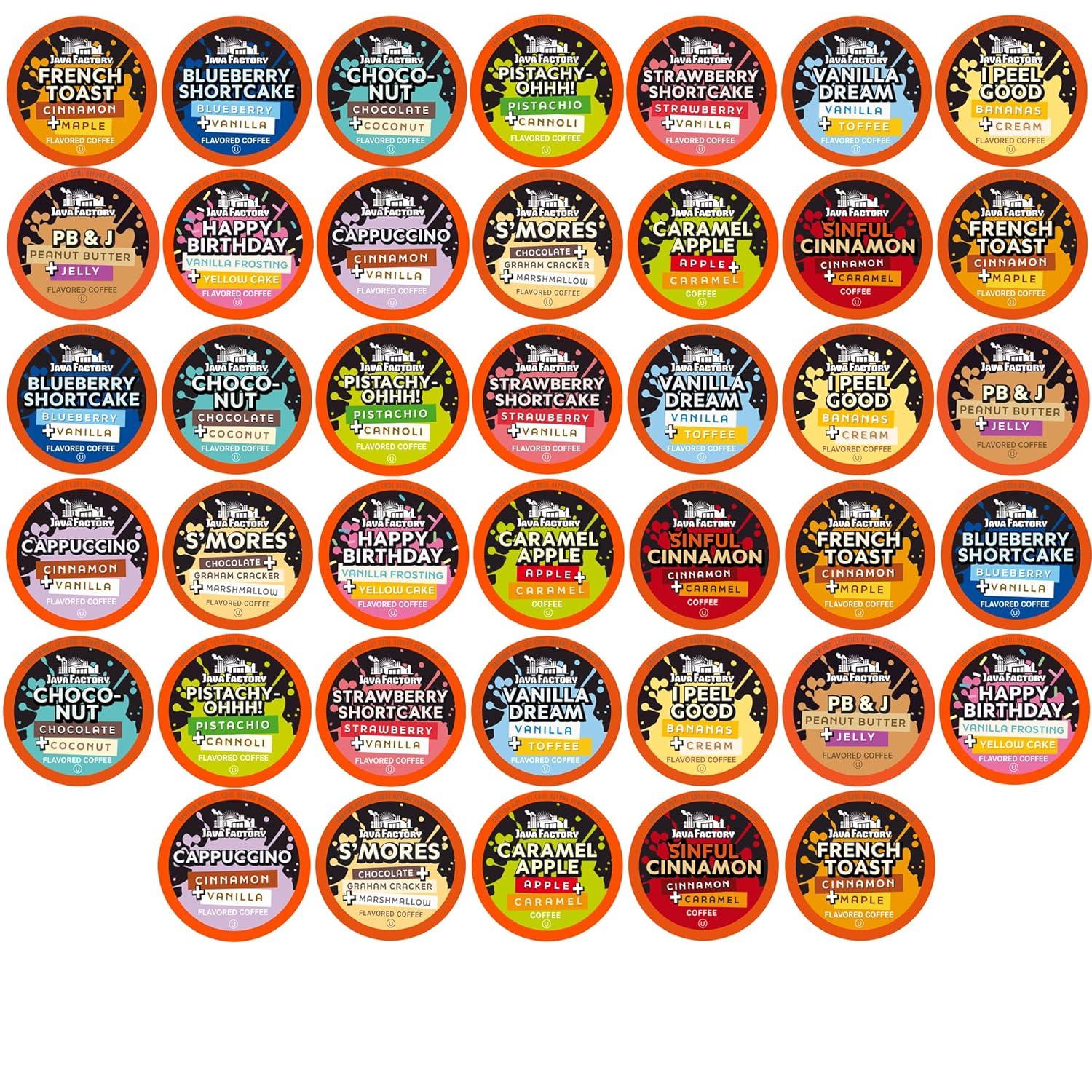 Java Factory Flavored Coffee Pods: Surprising Variety, 40 Count Tested (K Cup 2.0 Compatibility)