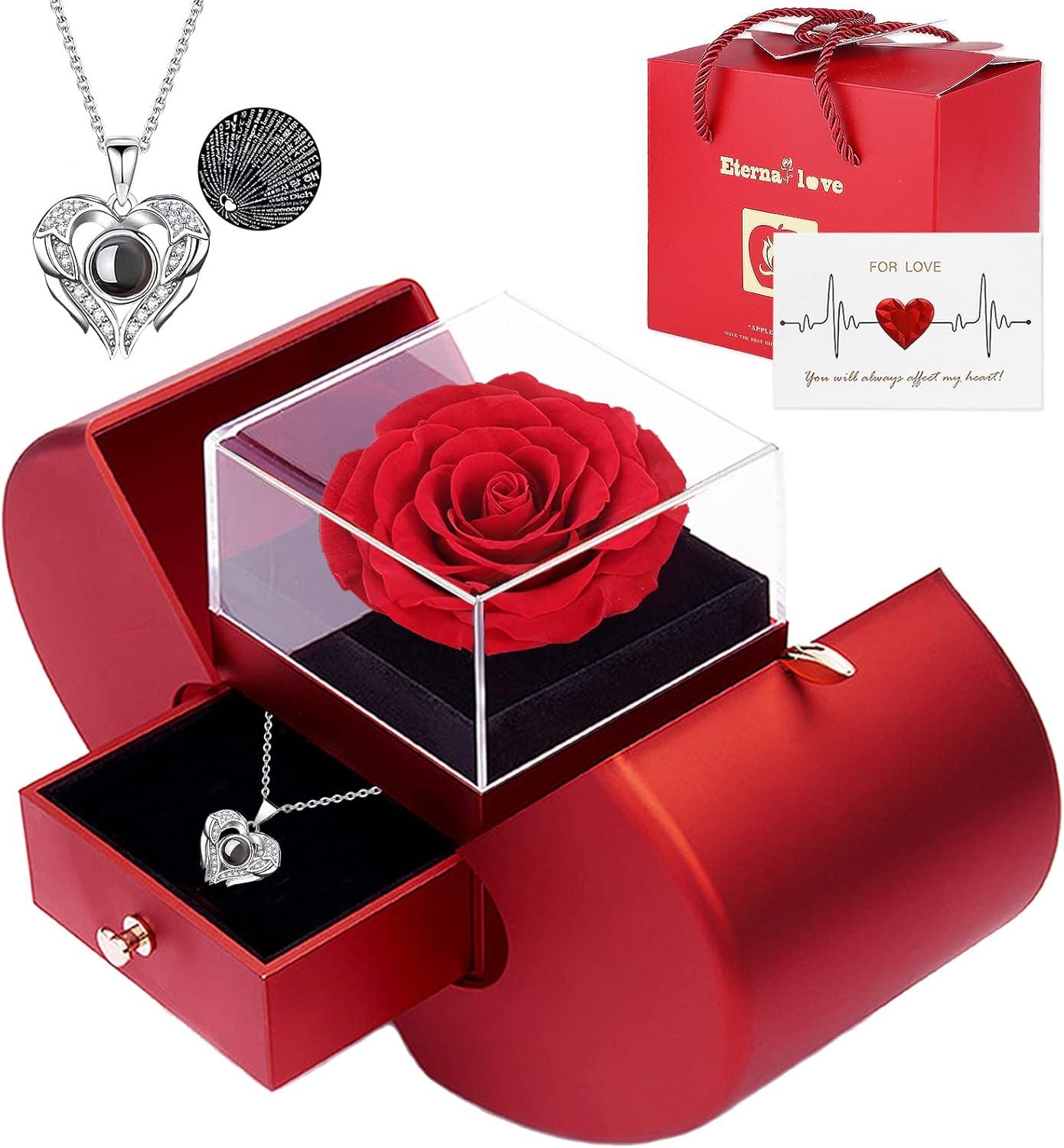 Compared: Preserved Real Rose vs 100-Language Necklace…Surprising Insight for Women's Gifting