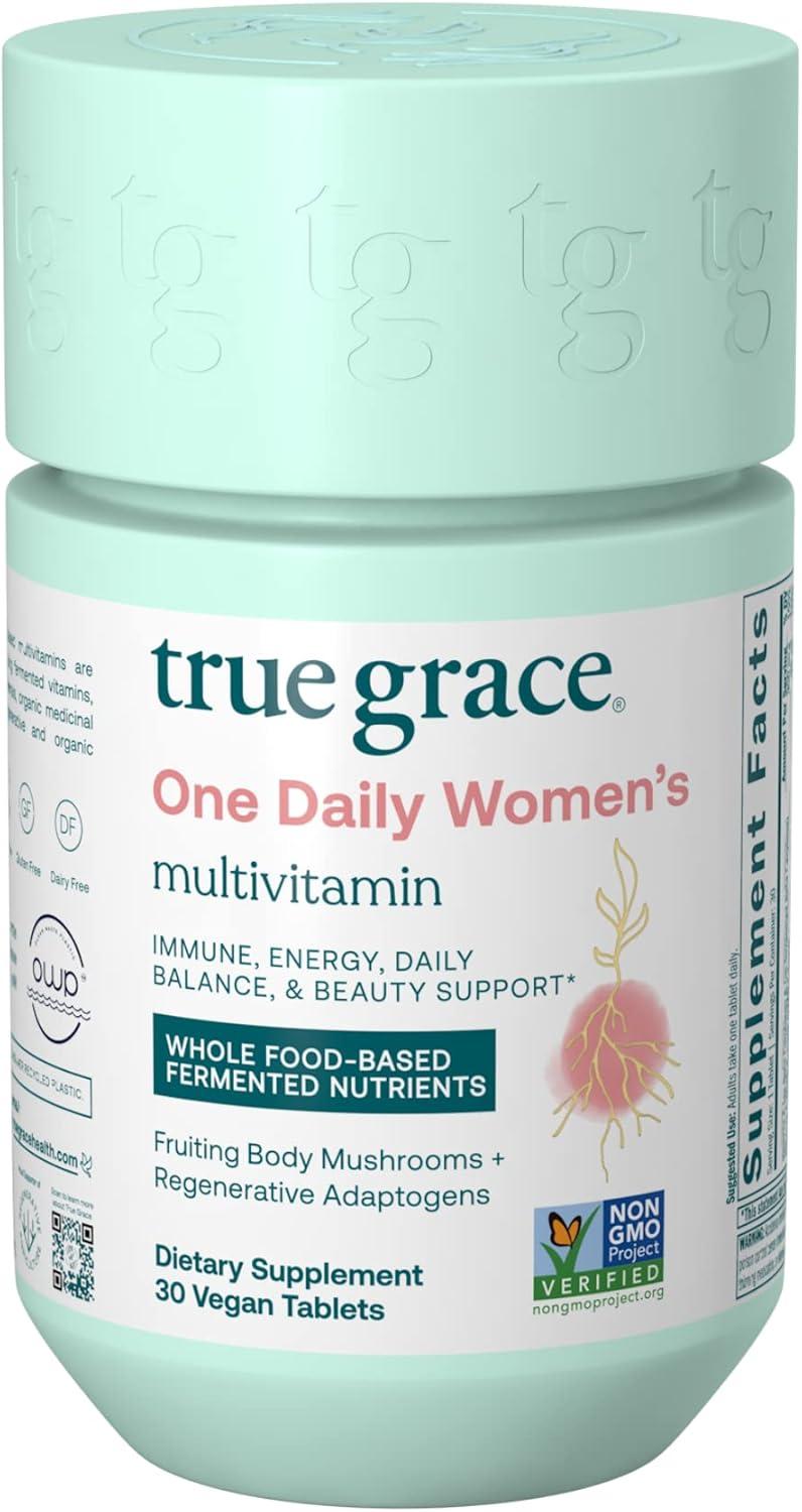 True Grace One Daily Women's Multivitamin: Fermented Minerals Tested for Surprising Beauty & Immune Boost - Non-GMO, Vegan