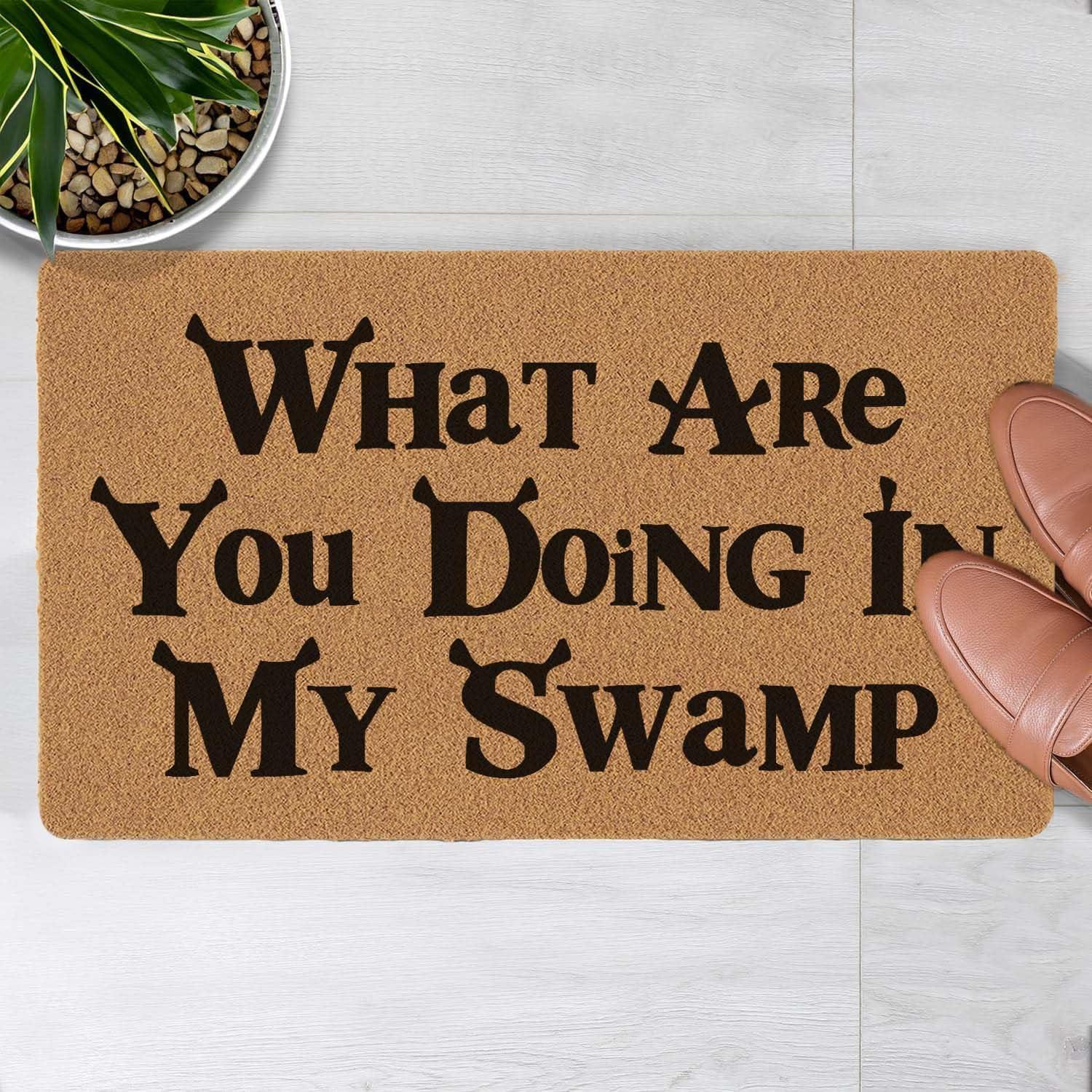 Surprising Insight: Funny Swamp-Themed Doormat Combines Style and Easy Cleaning