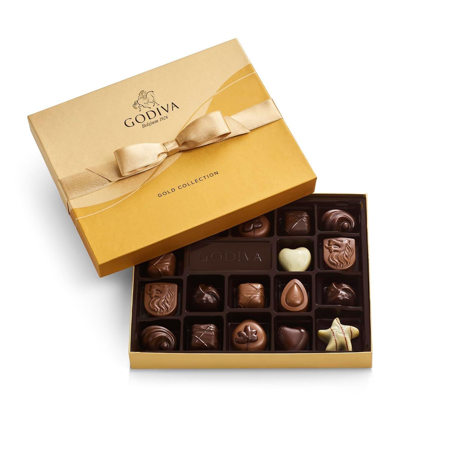 Surprising Insight: Godiva's 18-Piece Gourmet Chocolate Gift Box - Dark Caramel, Nuts for Birthday
