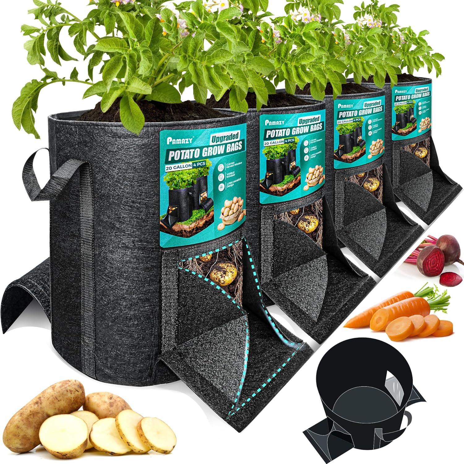 Garden Grow Bags: 15 vs 20-Gallon Showdown-Eco-Durable, Multi-Purpose, Drainage Tested