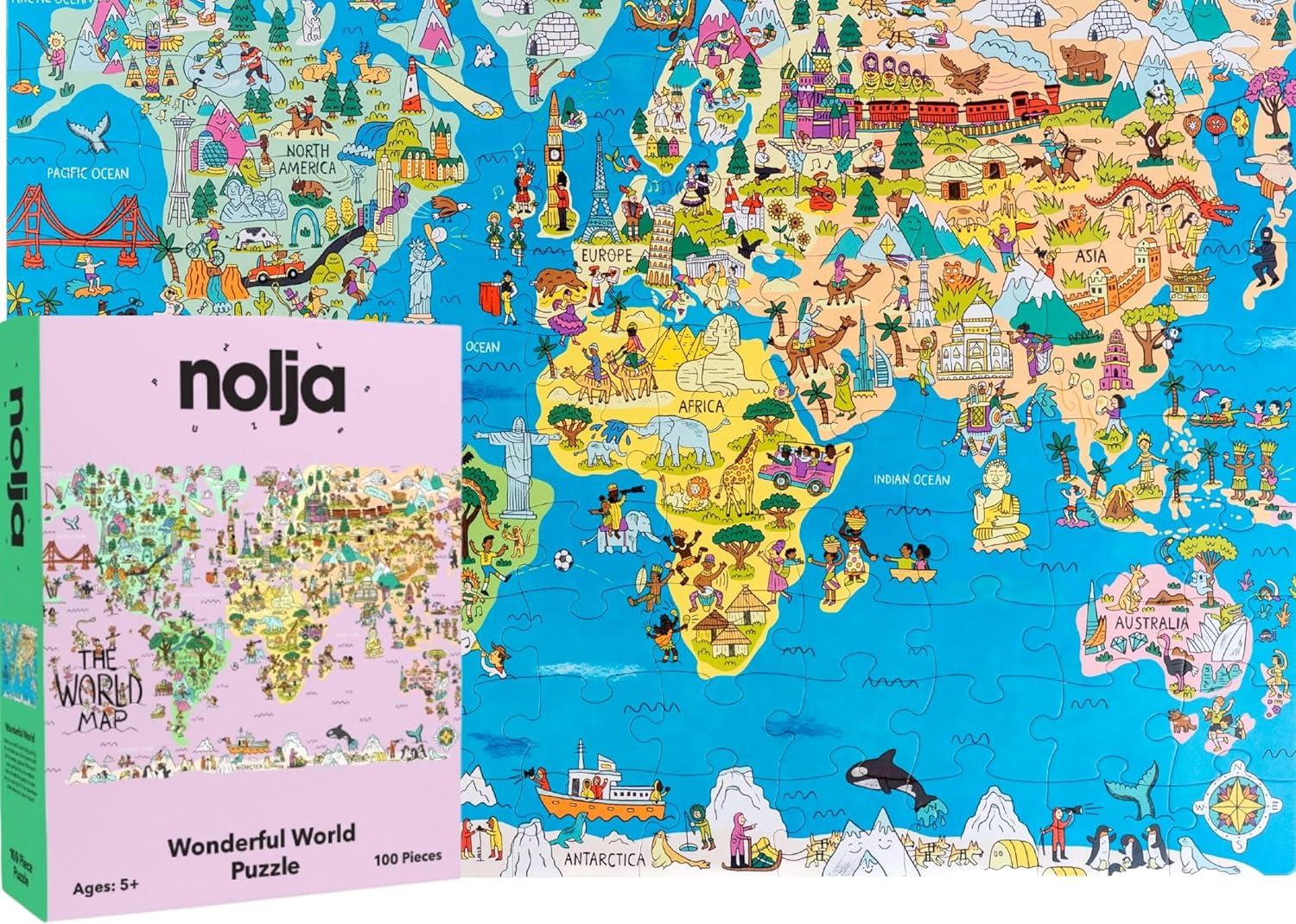 Discover Wonderful Map Puzzle's Tested Brilliance: Vibrant Art, Skill-Building Fun... Perfect Gift!
