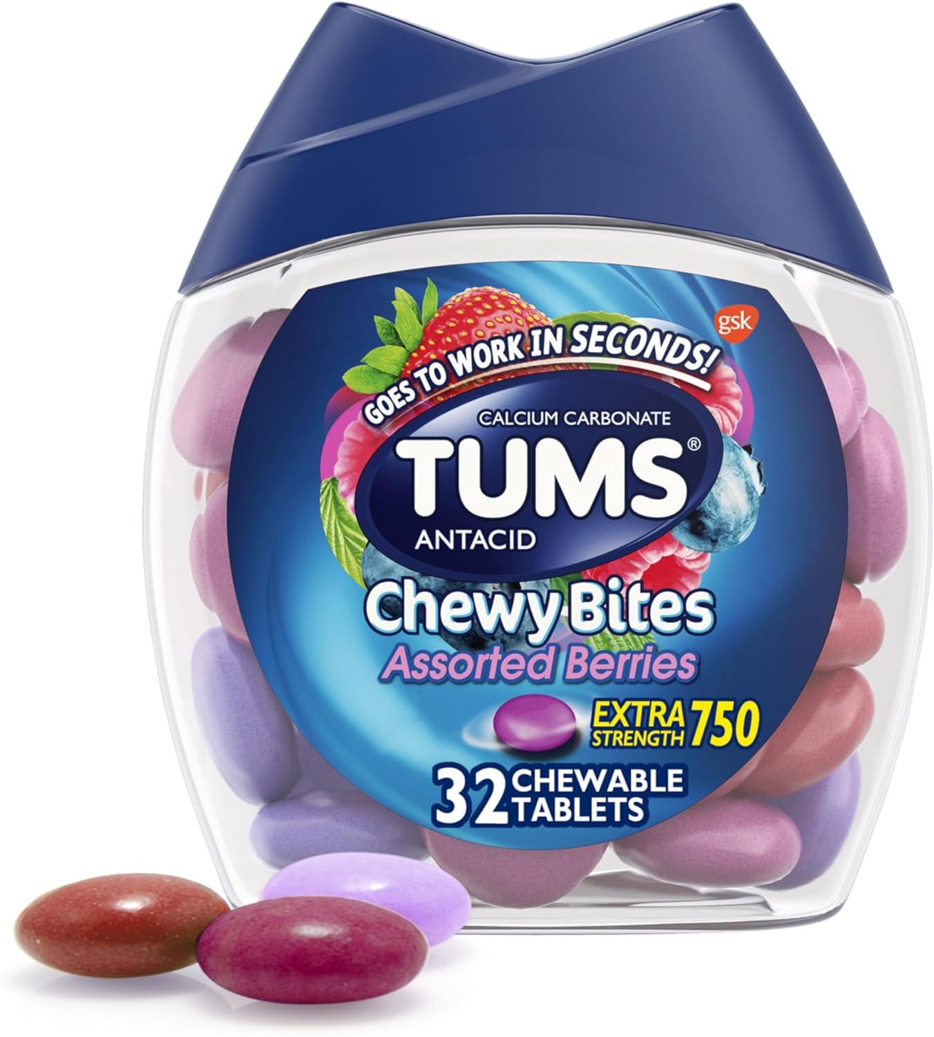 Comparing TUMS Chewy Bites: Tested Relief Versus Assorted Berries... Perfect Heartburn Solution!