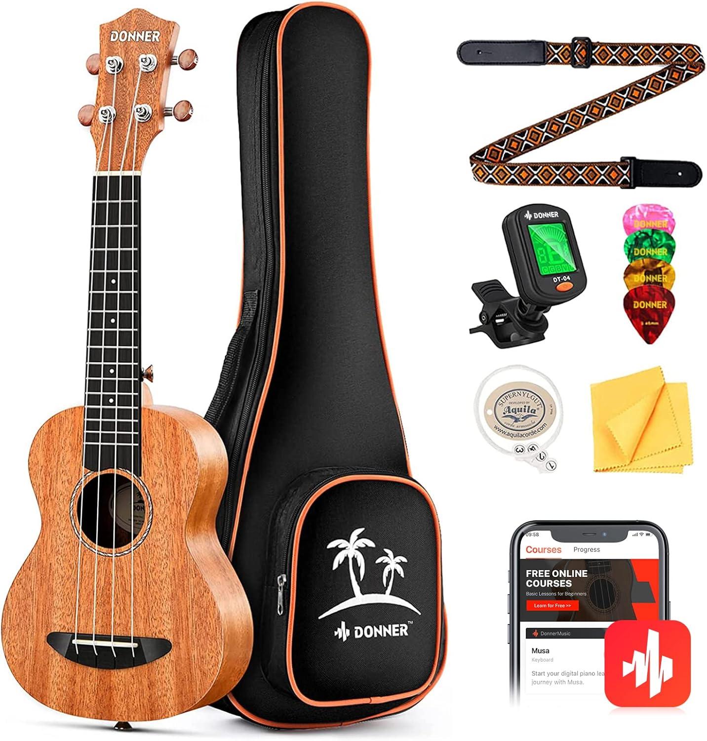 Donner Mahogany Ukulele Kit vs. Free Lessons: Tested Gift Choice...Surprising Value!