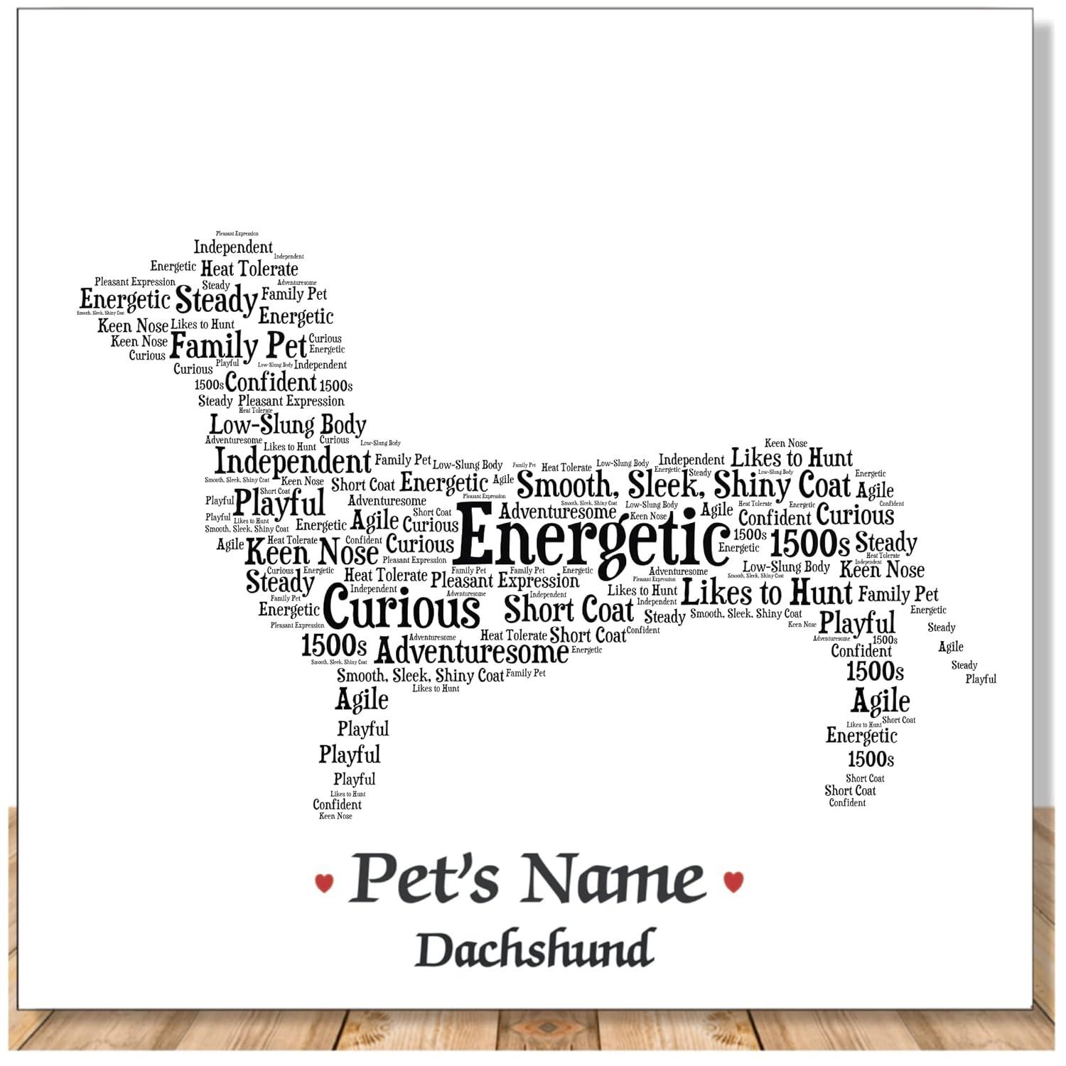 Personalized Dachshund Art: Custom Name Showdown for Heartfelt Home Decor… Tested for Perfect Pet Loss Gift