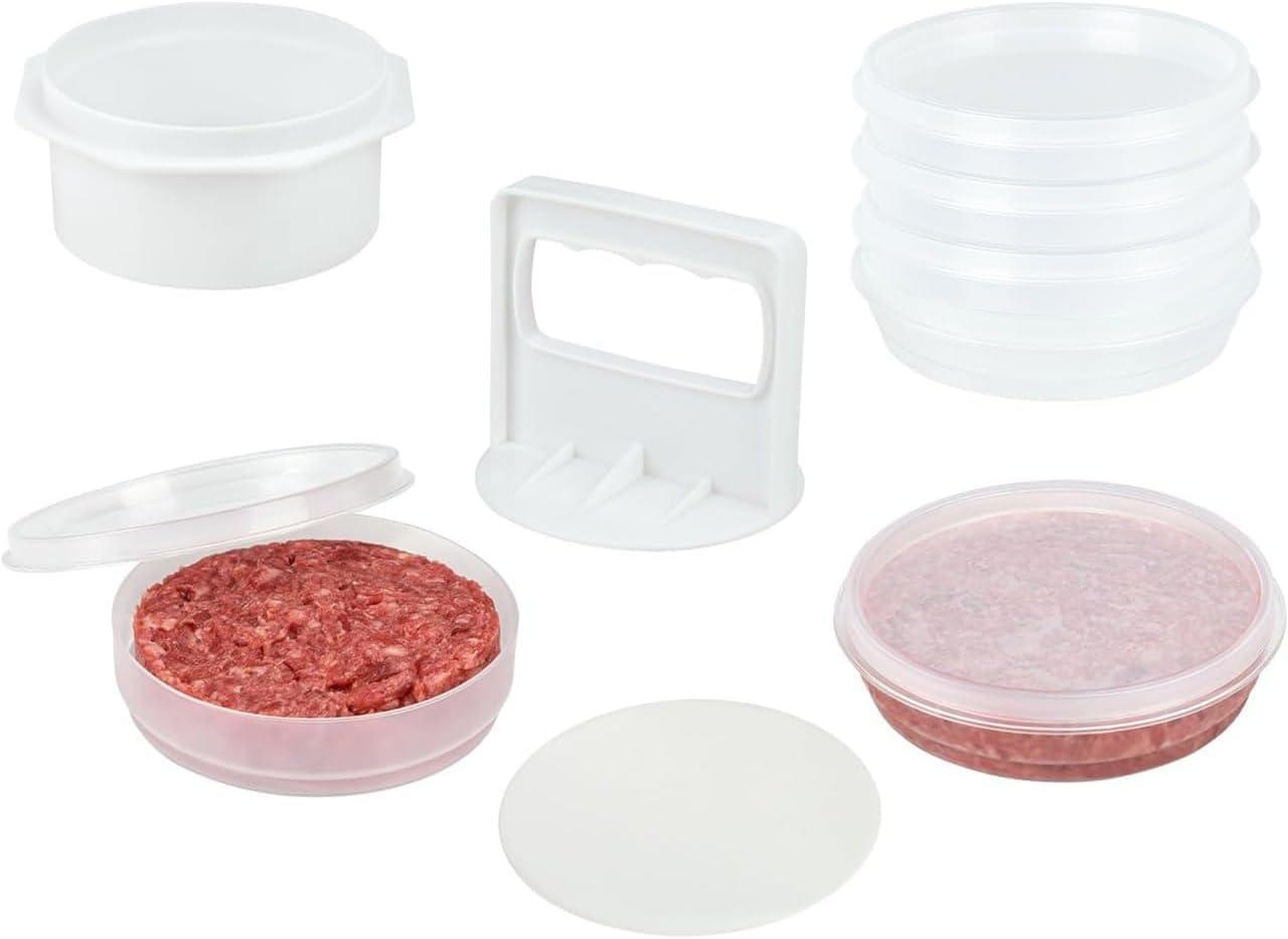 BBQ Showdown: 4-in-1 Patty Maker's 100 Papers & 8 Containers, Surprising Precision