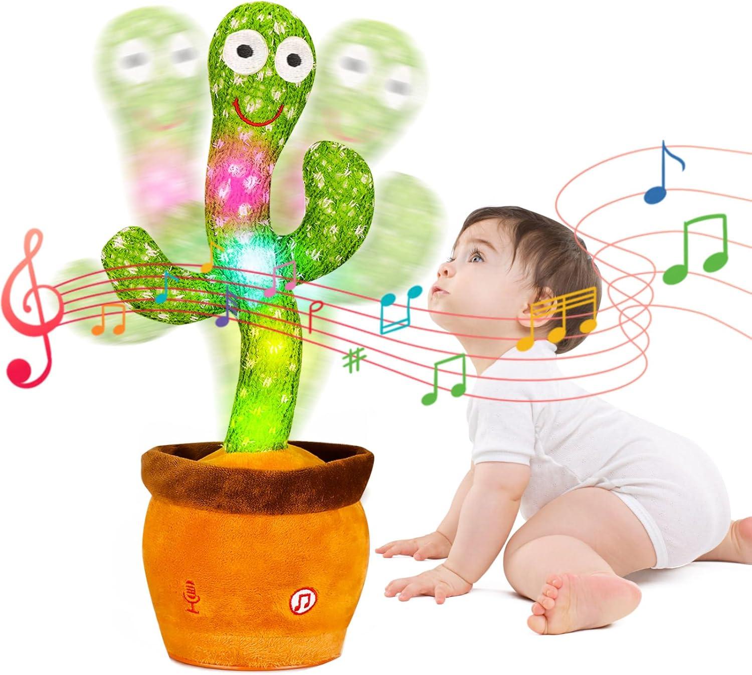 Surprising Kids' Cactus Toy Upgrade with Voice Mimic & Volume Control!