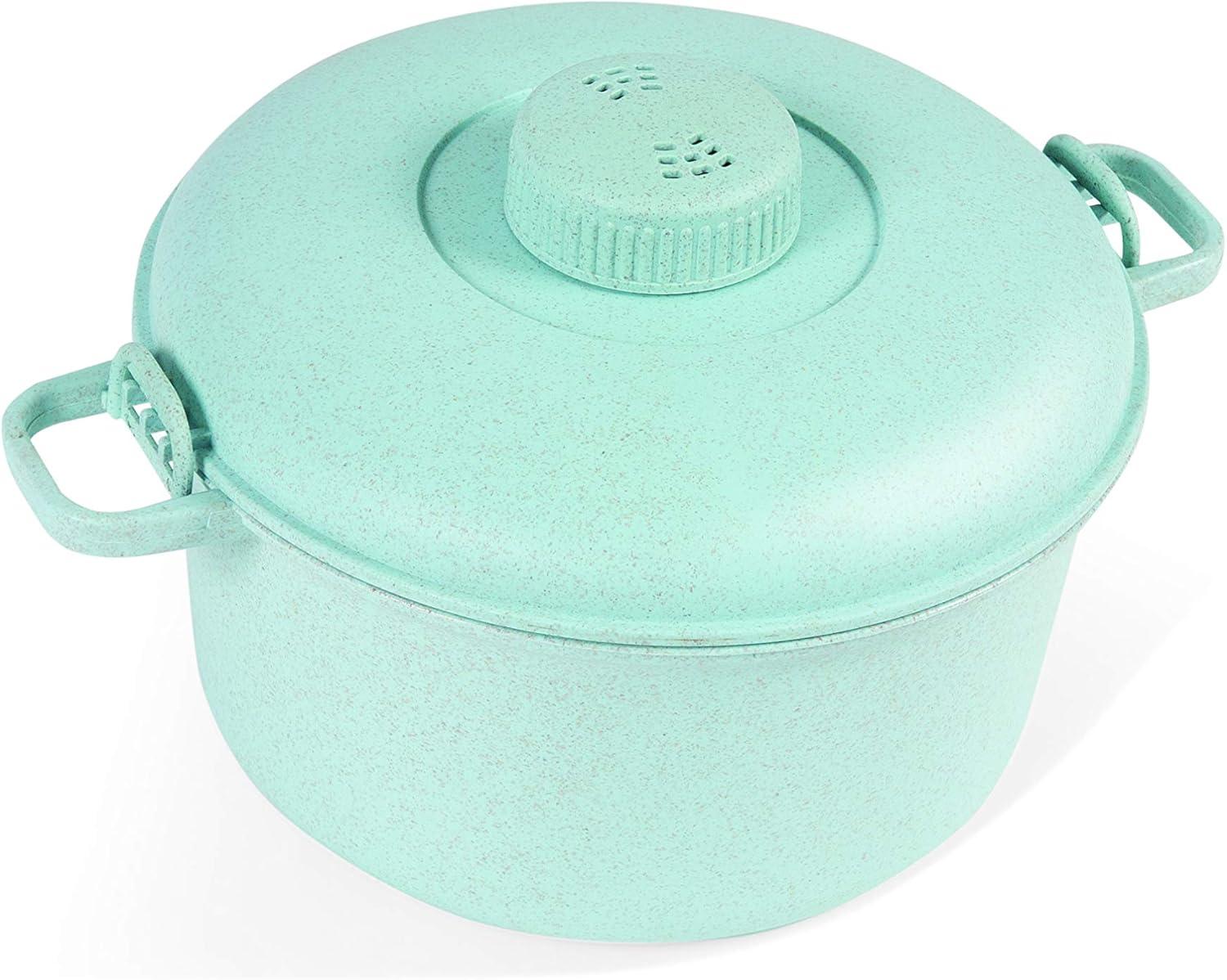 Eco-Friendly Twist: Microwave Cookware Tested... 40% Less Plastic, Teal Design