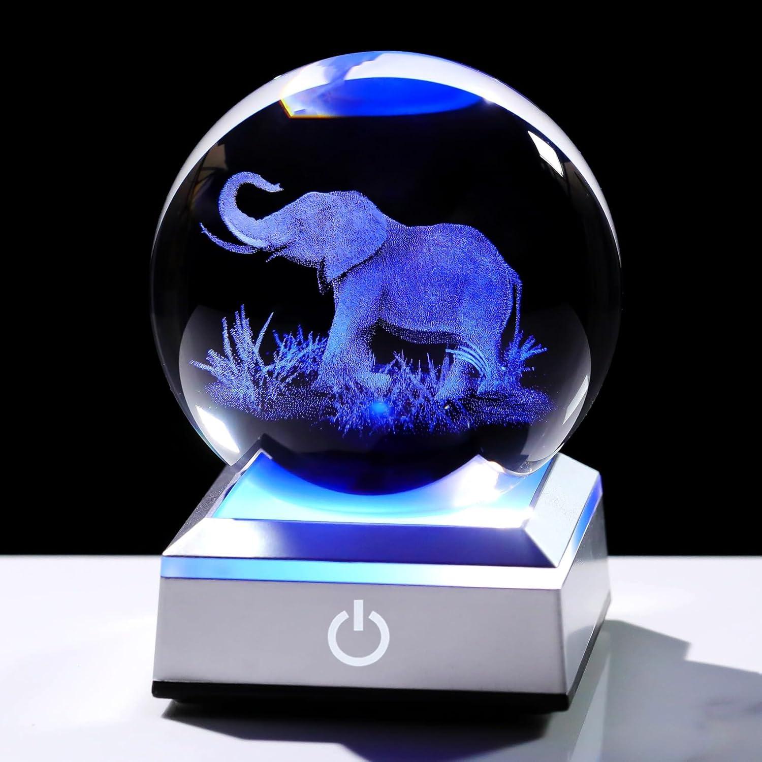 Ornalrist Elephant vs. Glass Sphere: LED, 3D Design, Gift Tested for Seasonal Use!