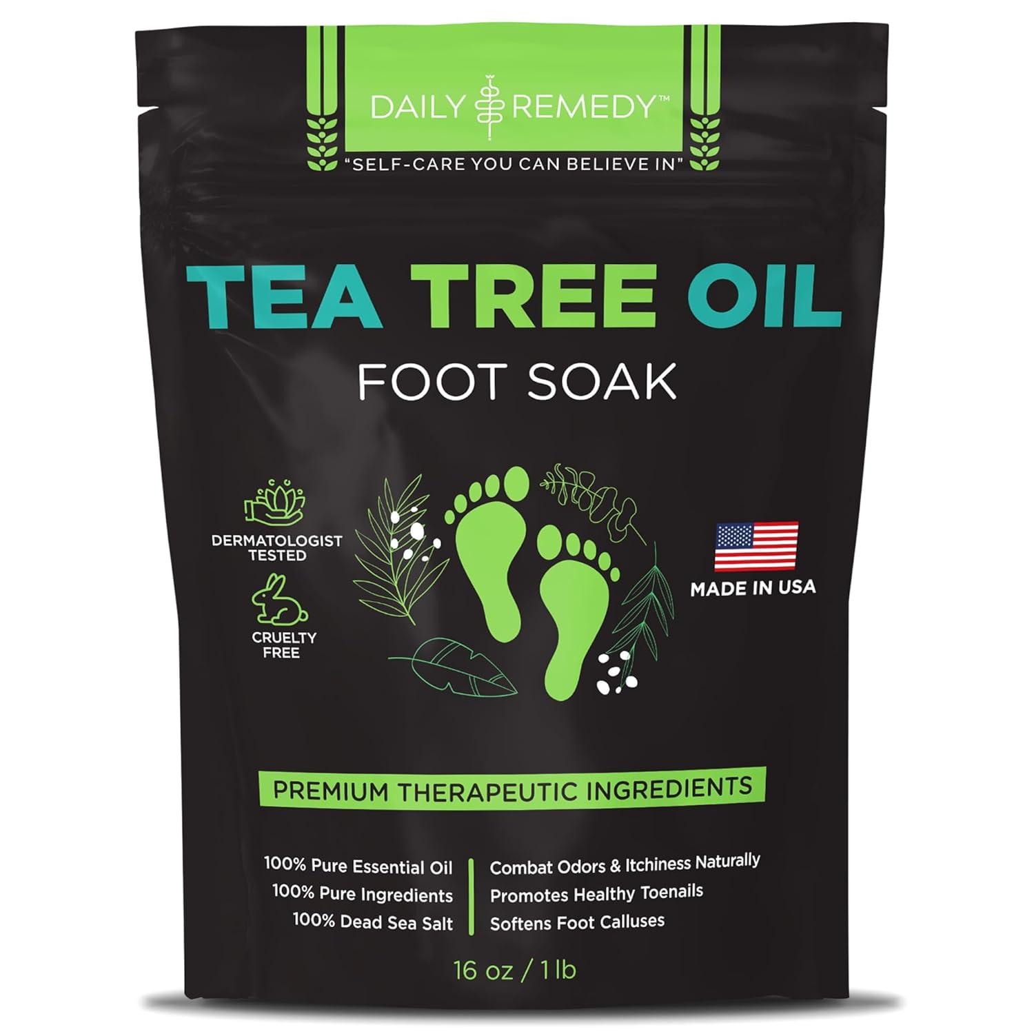 Foot Soak Tested: USA-Made Tea Tree Oil & Epsom Salt for Callus Relief, Odor Control