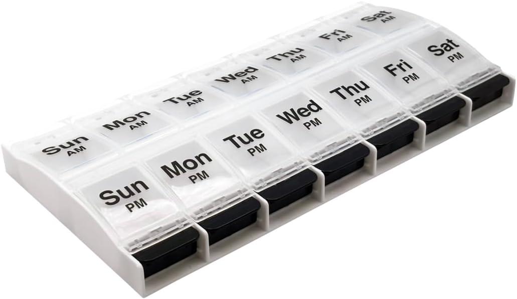 Surprising: 7-Day Push Button Pill Case (Clear Lids, BPA-Free) for Arthritis-Friendly Use