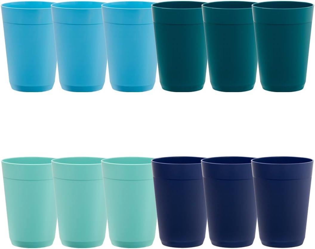 Surprising Coastal Colors Tumblers: Stackable, Reusable, Dishwasher-Safe, USA-Made, 12-Pack Tested