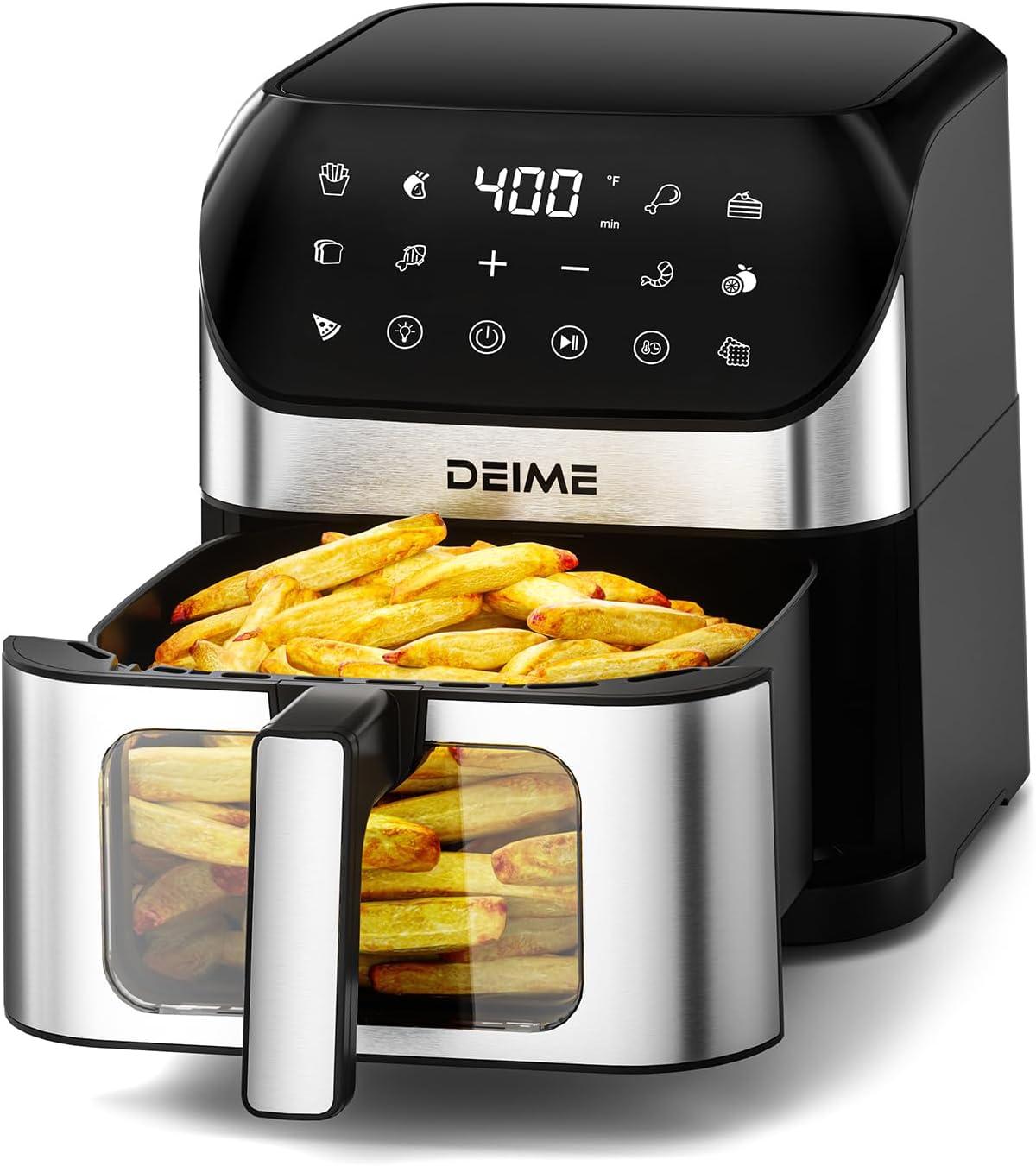 DEIME Air Fryer's 10 Presets & Homenote's BPA-Free Lid: Tested for Crisp Delights