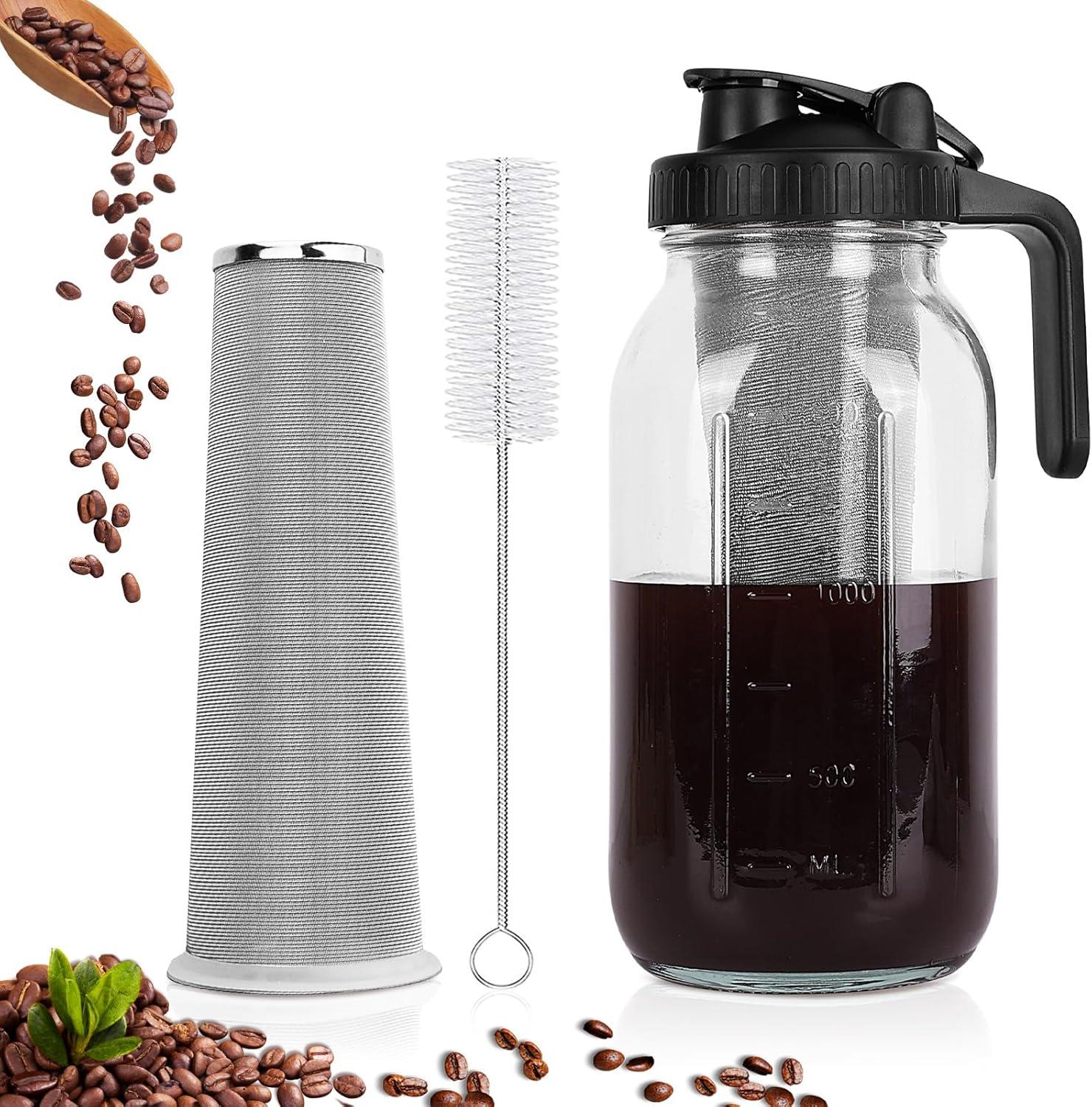 64 Oz Mason Jar Pitcher vs. Leak-Proof Glass: Cold Brew Coffee Maker Showdown
