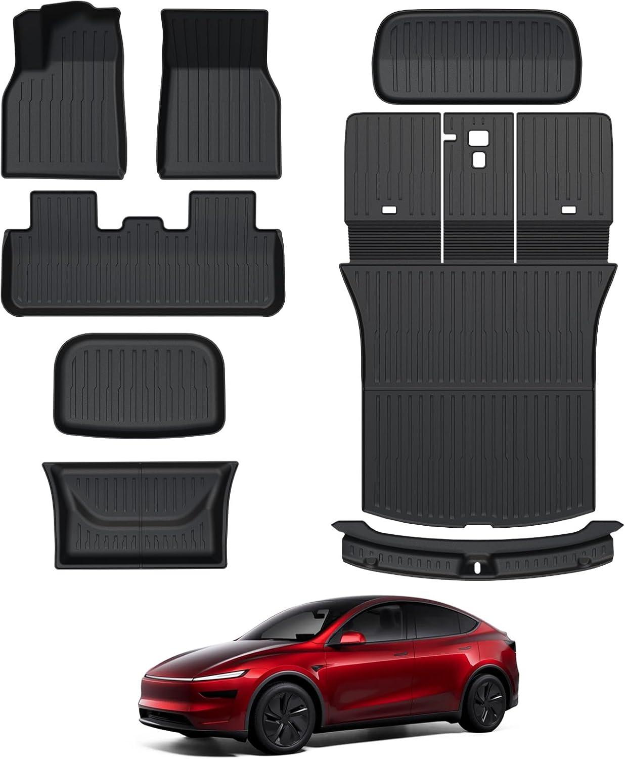 Tesla Model Y Floor Mats Showdown: 8PCS All-Weather, 3D TPE, Odorless 5-Seater Fit