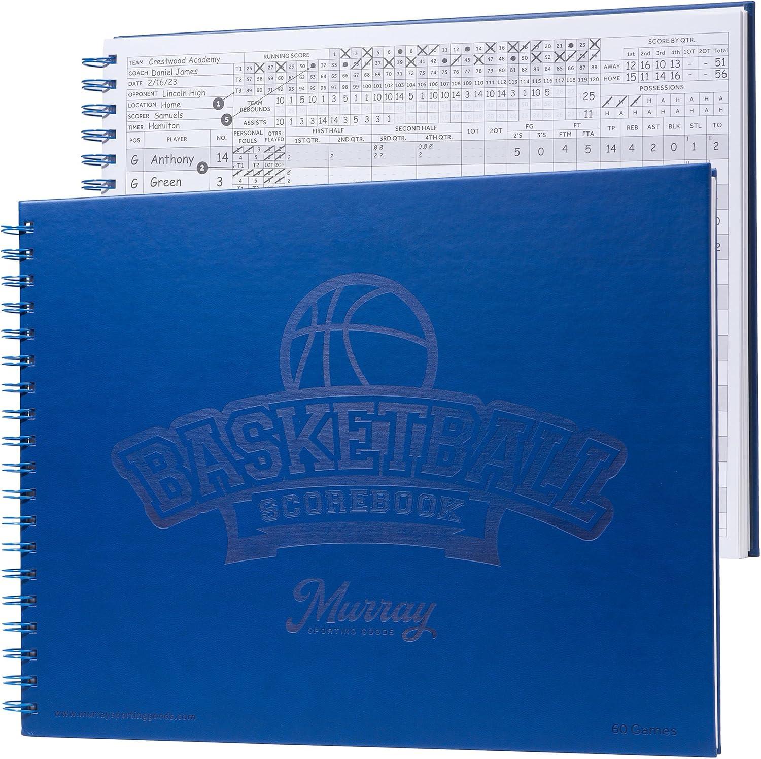 Tested 60-game scorebook: durable, 15-player stats tracking