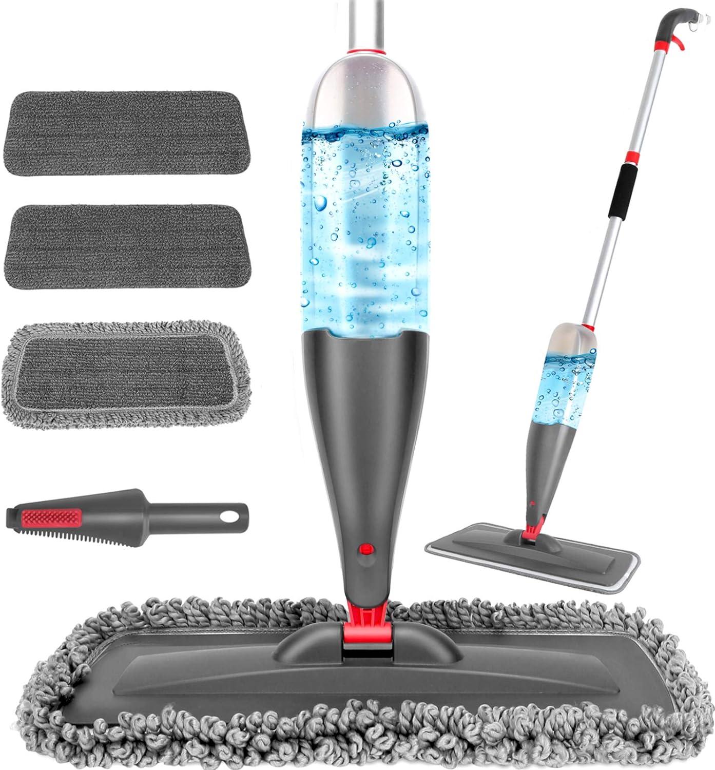 Spray Mop with 3 Washable Pads Tested vs. 800ml Refillable Bottle for Multi-Floor Cleaning