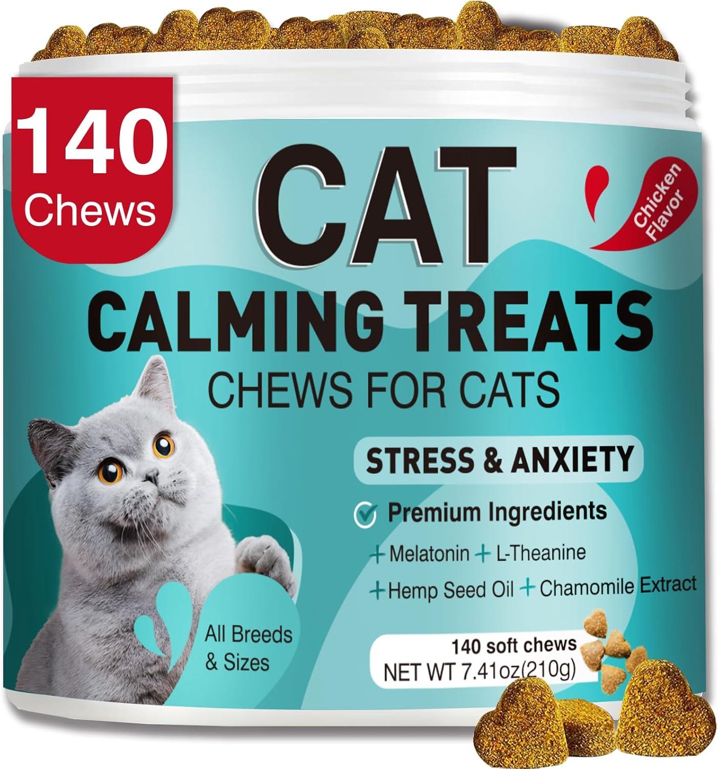 Cat Calming Treats: 7.41 OZ Tested for Travel & Vet Visit Stress
