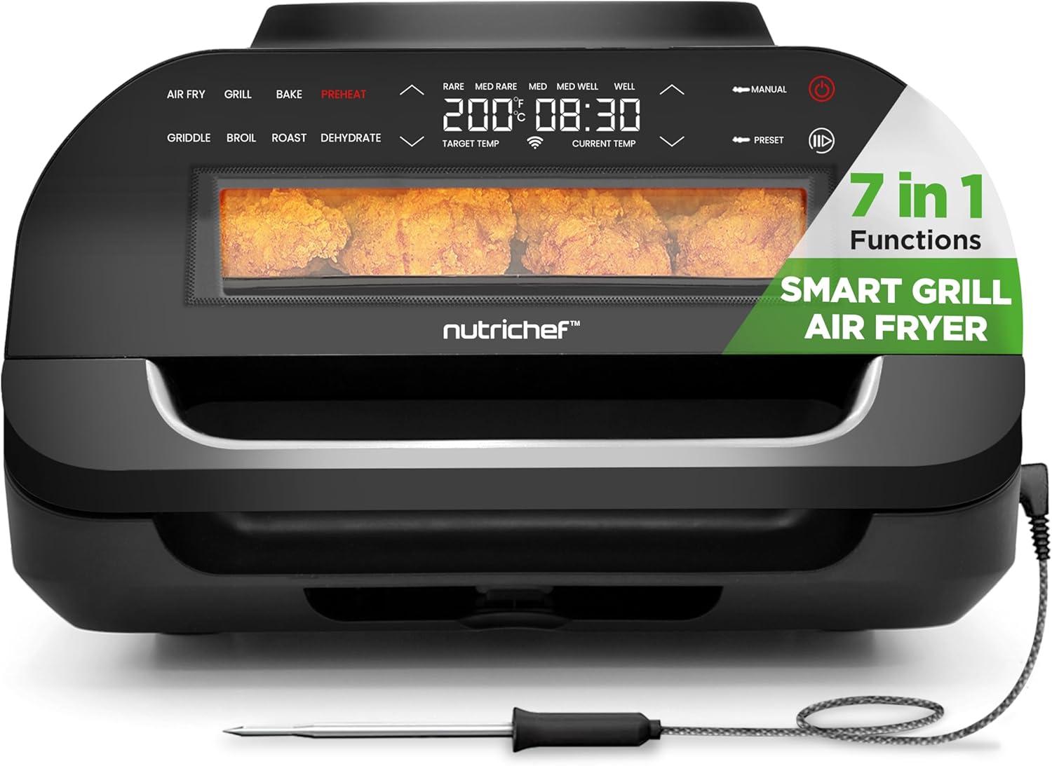 NutriChef Smart Grill & Air Fryer Showdown: 7 Functions & Smart Thermometer Tested for Healthy Meals