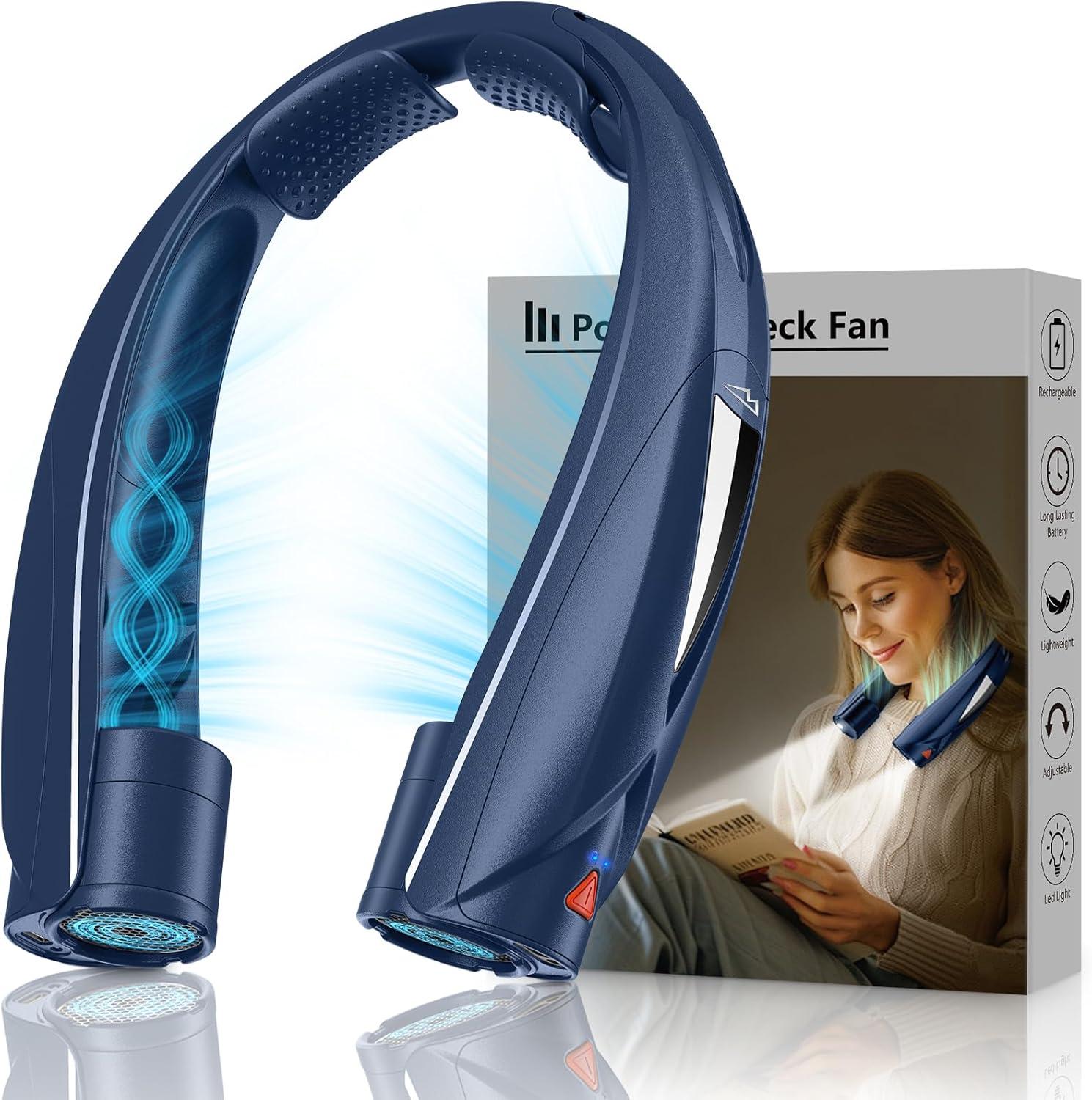 Portable Neck Fan Showdown: LED Light, 20hr Battery, Quiet Cooling for Summer