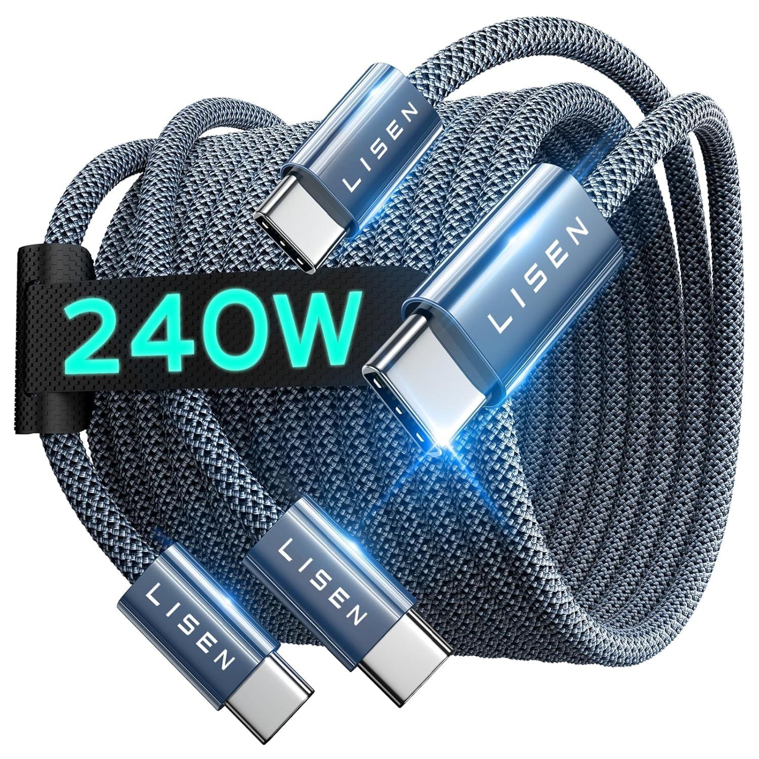 Lisen USB-C 240W Cable Showdown: iPhone 16, Dual Length, Midnight Ticks