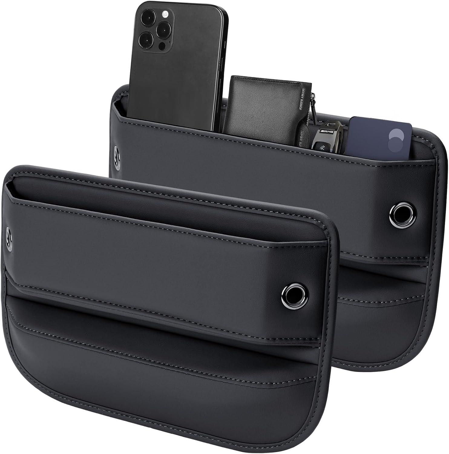 Universal Fit Car Gap Filler vs Premium Leather Seat Organizer: Car Essentials Compared, Unisex Design