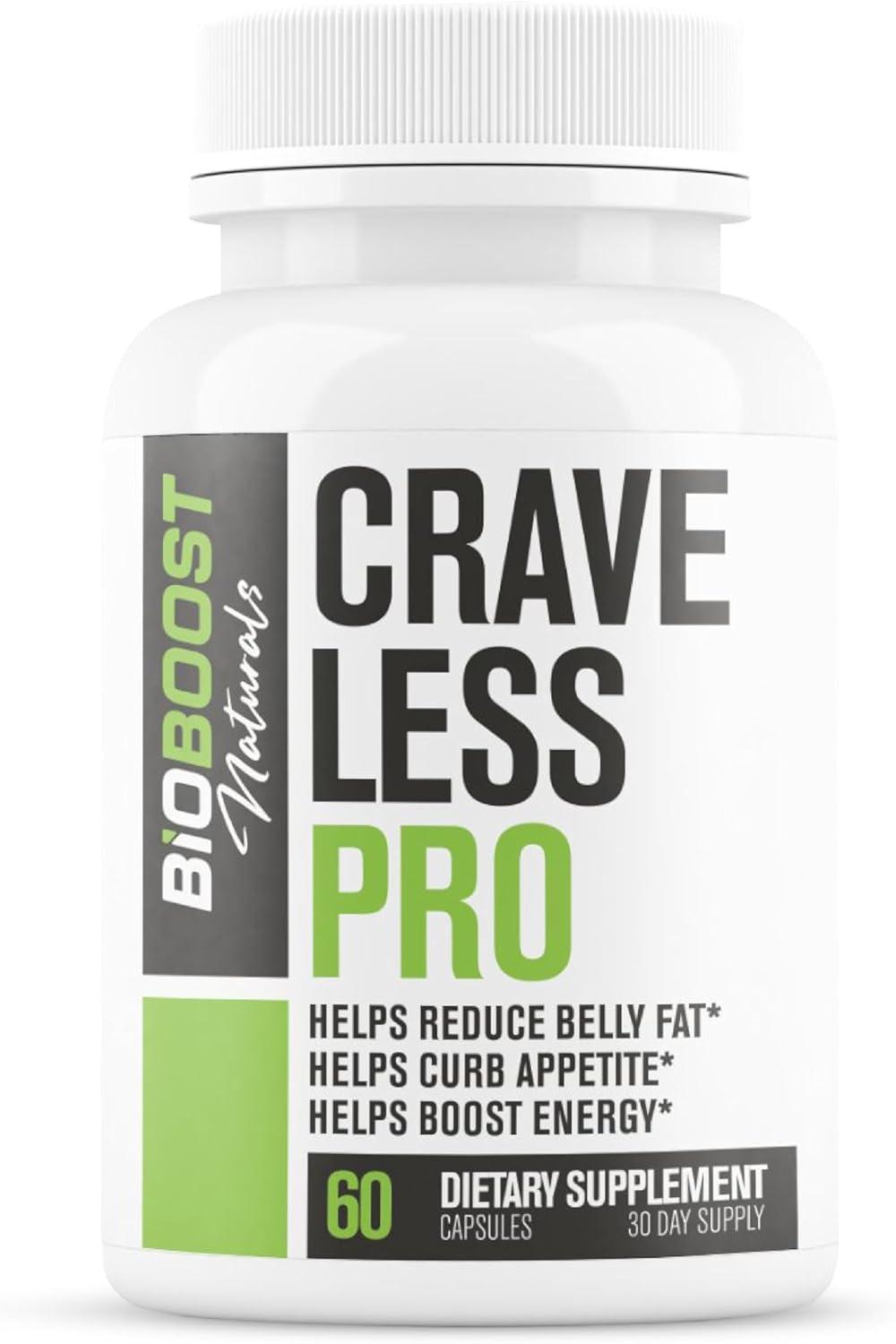 Crave Less PRO Showdown: GLP-1 Boost, Appetite Suppress, Belly Fat Burn, 5 Tested Ingredients for Weight Loss