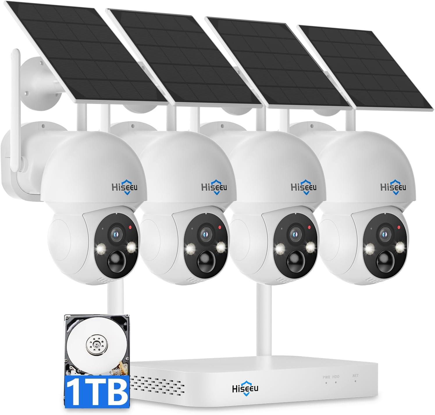 Home Security Showdown: Solar-Powered 4MP 4-Cam Kit with Color Night Vision, 360°, & 1TB HDD