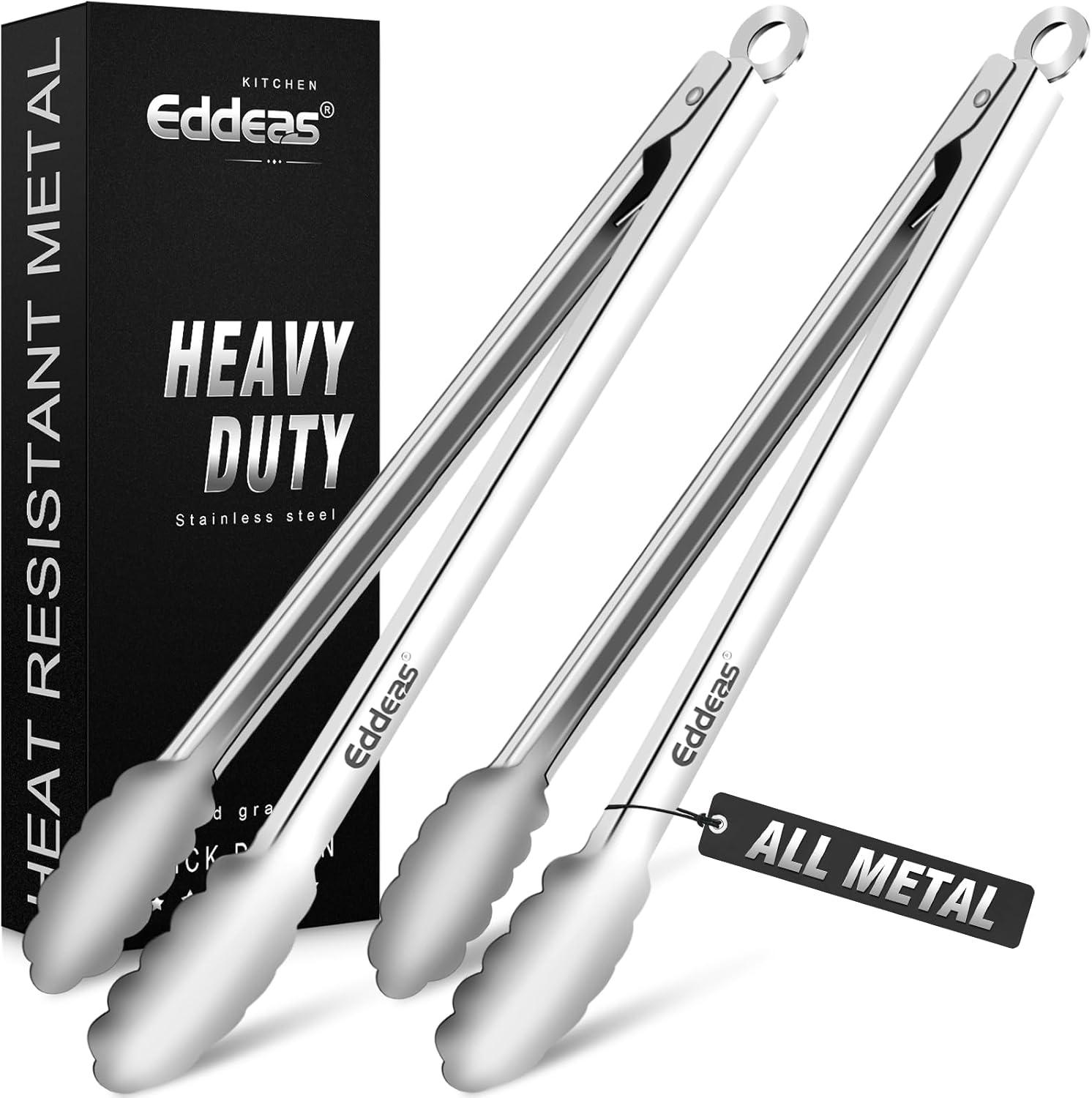 Showdown: 600° Heat-Resistant BBQ Tongs, 17-Inch All-Metal Locking Tools (2-Pack Tested)