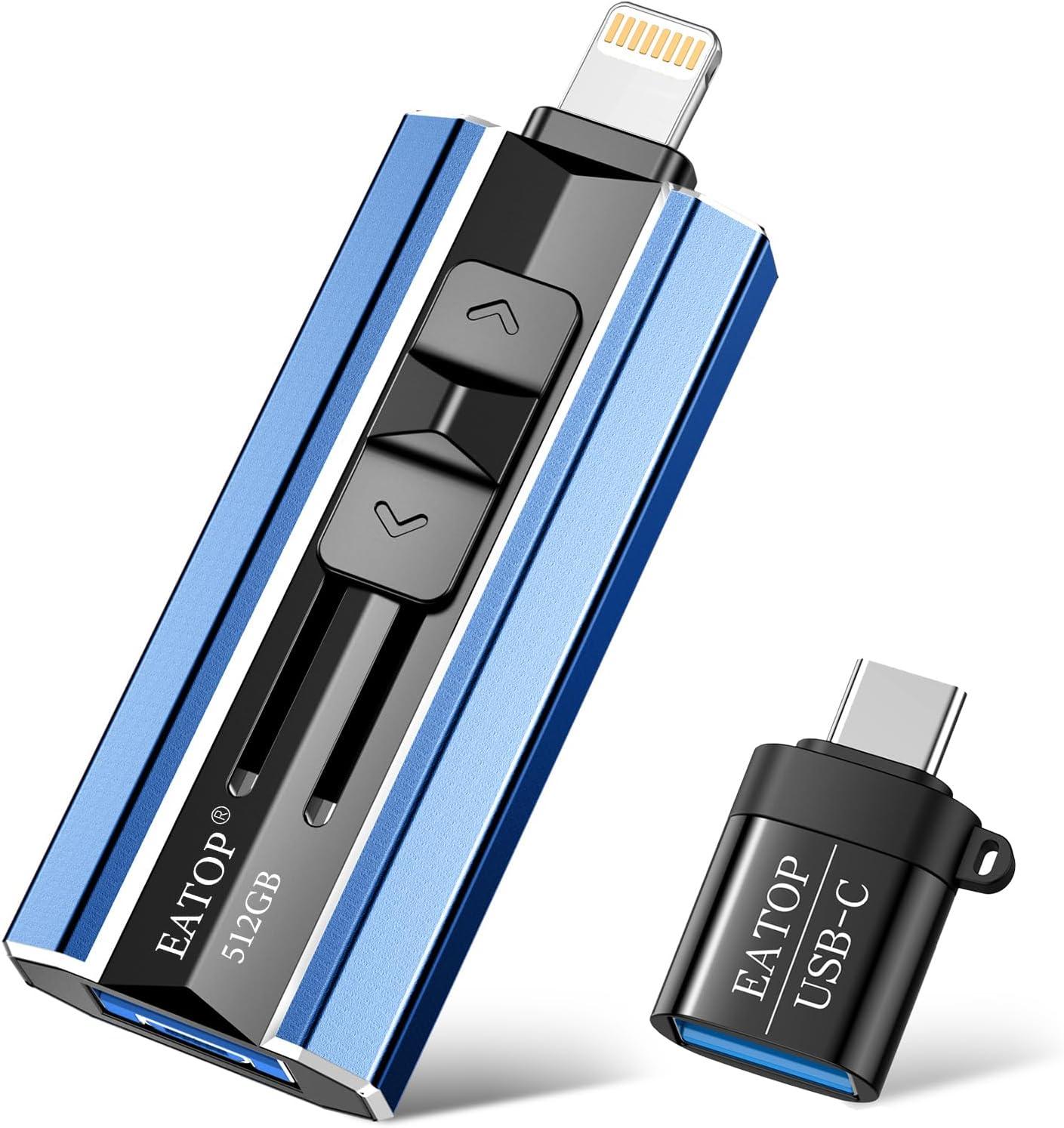 512GB Flash Drive Tested: Cross-Device Backup, Plug & Play, No App (Navy Blue)