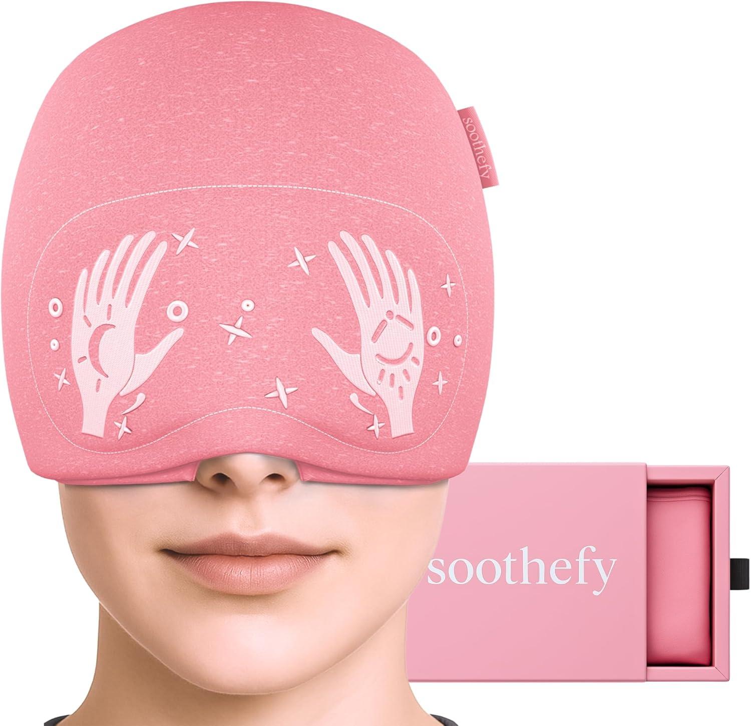 Showdown: Migraine Cap with Slide-Up Eye Mask, Cooling Gel, & 360° Compression (FSA HSA) - Natural Relief