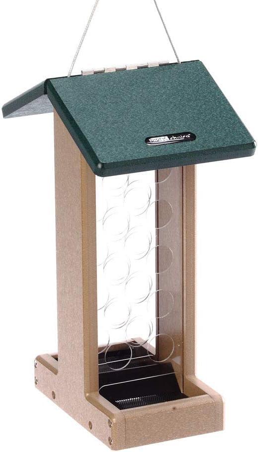 Surprising Insight: Durable Recycled Material, USA-Made Bird Feeder (Taupe w/ Green)