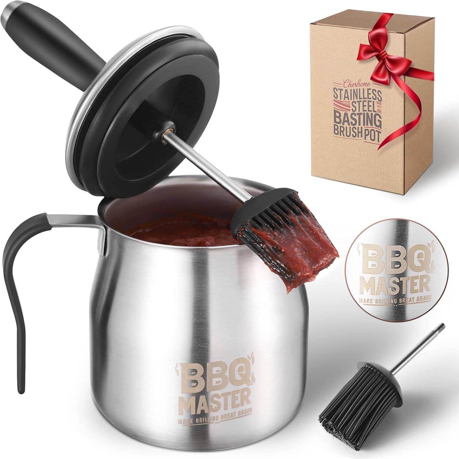 Showdown: Replaceable Brushes, 304 Steel, Airtight 32oz Jar, & Grilling Gadget Must-Have - Gifts for Dad, Husband, Grandpa