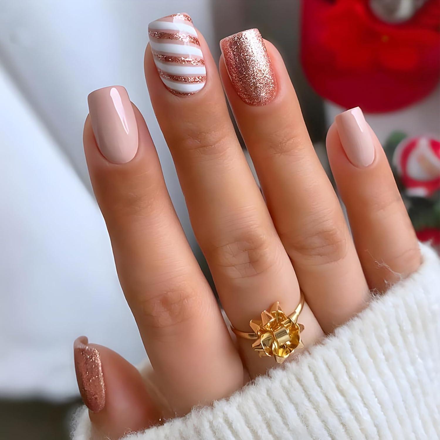24 Christmas Square Fake Nails: The Showdown of Trendy Holiday Prep