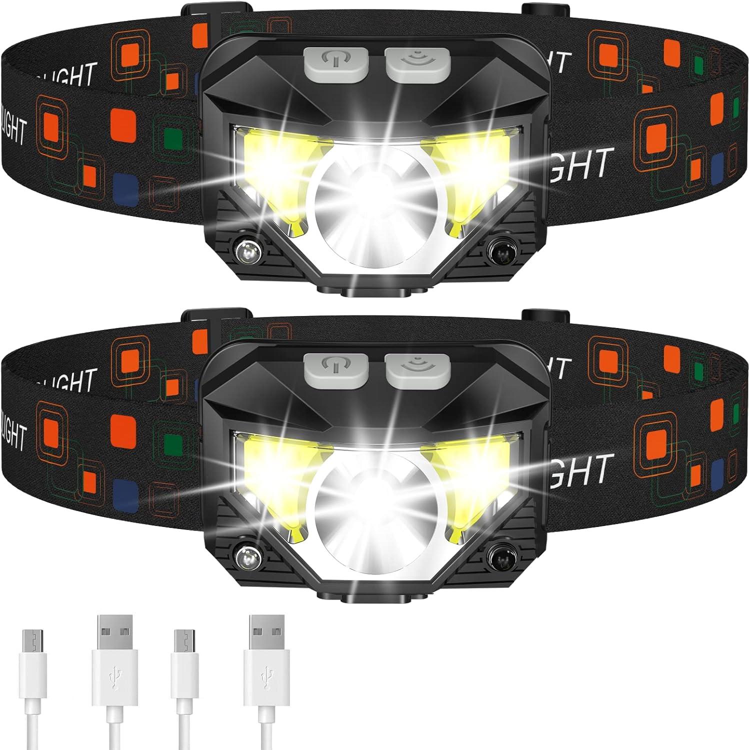 LHKNL Headlamps Showdown: Motion Sensor, 8 Modes, Waterproof for Hiking, Camping, & Fishing