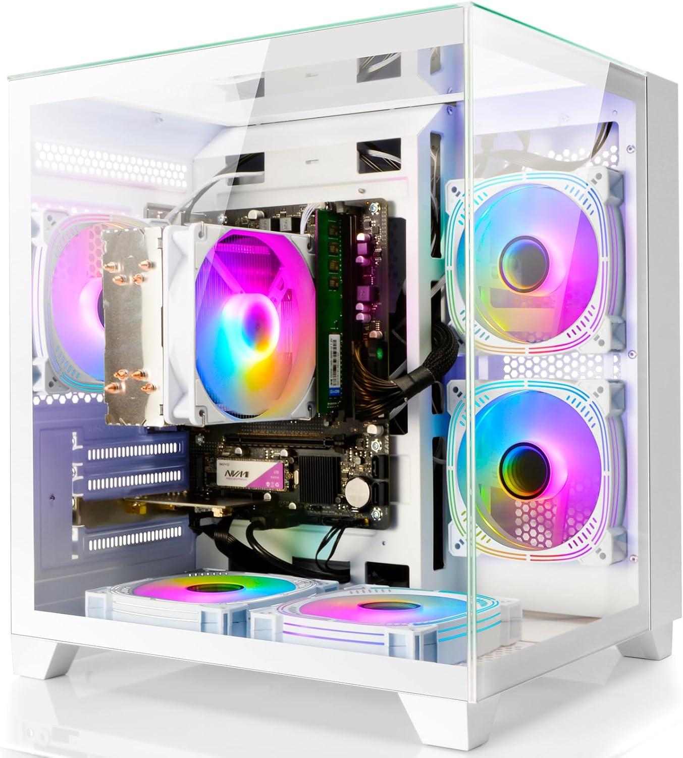 LXZ Desktop PC Showdown: 8-Core Power, 16GB RAM, 512GB SSD... White for Home Use