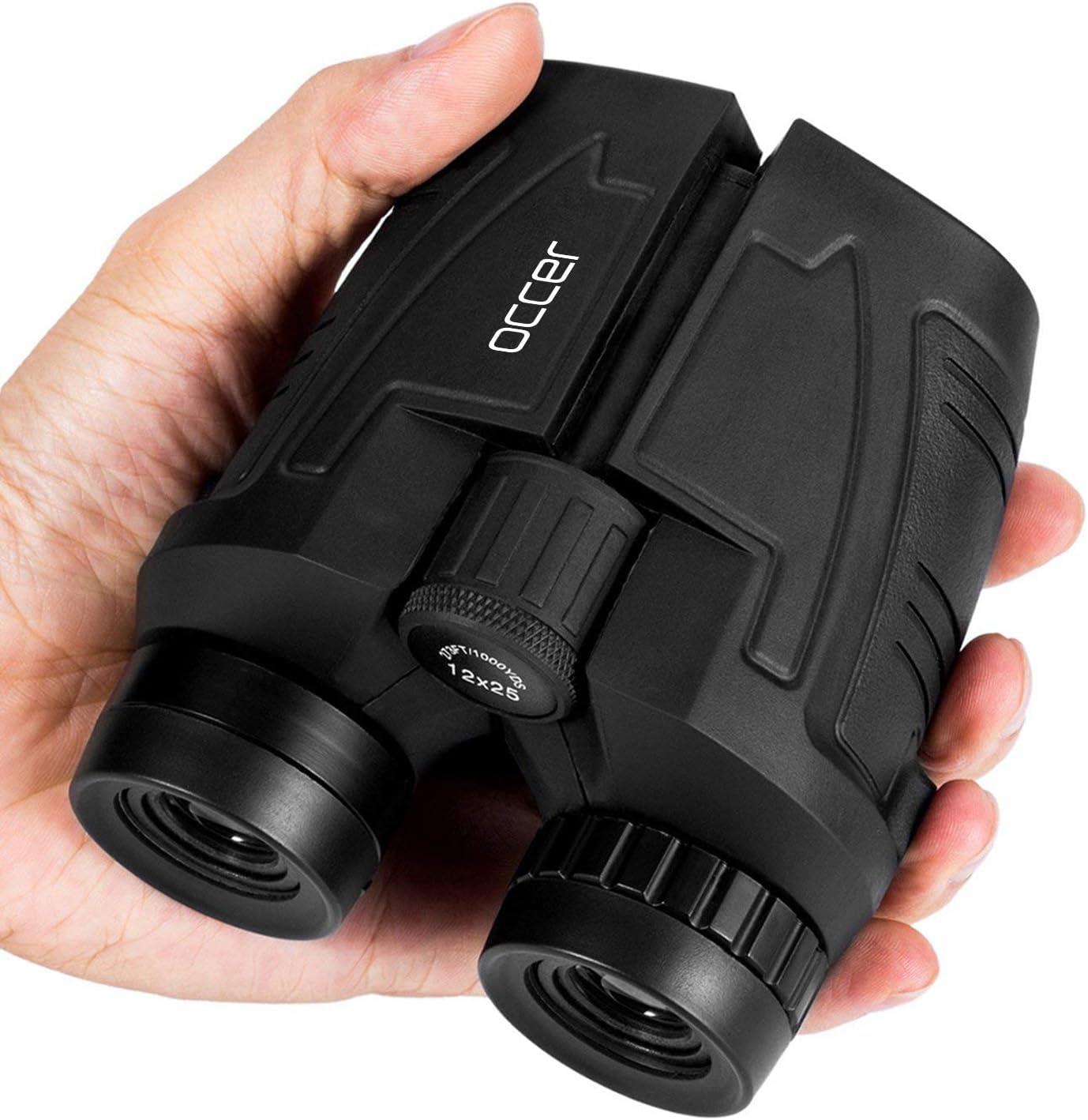 Occer 12x25 Compact Binoculars: Large Eyepiece & Low-Light Vision Tested for Bird Watching-Waterproof Design Versus Outdoor Hunting Gear, Perfect for Kids & Adults