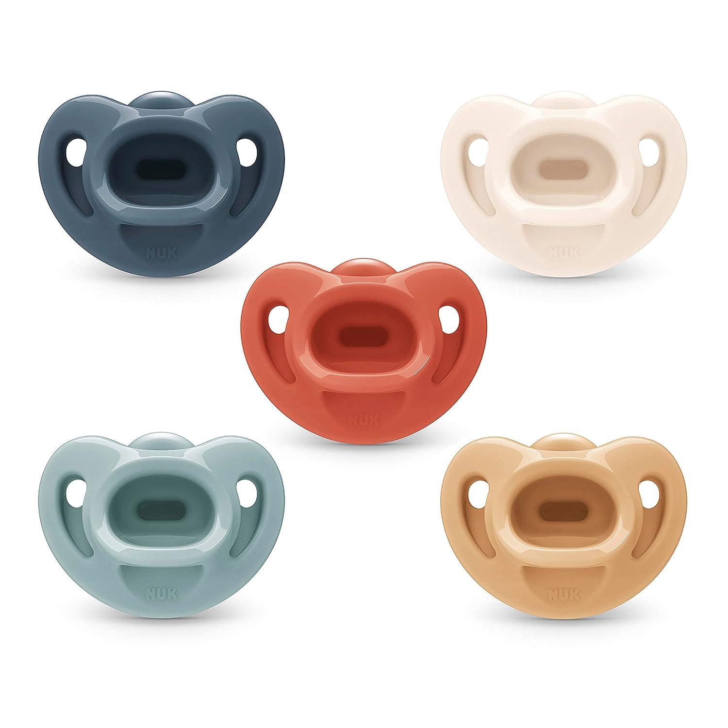 Pacifier Showdown: NUK's Tested 100% Silicone, BPA-Free, One-Piece Design (5-Pack for Newborns)