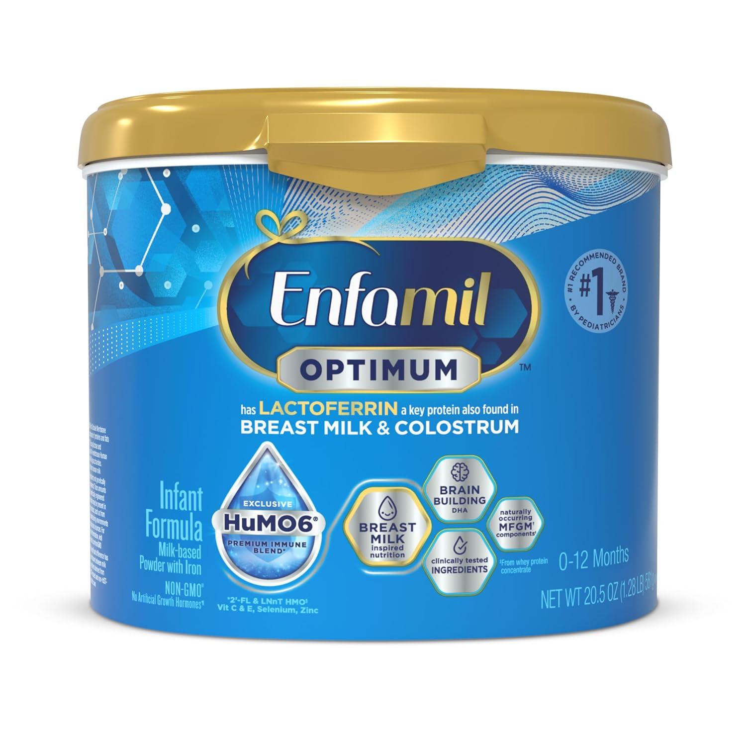 Enfamil Optimum Showdown: Closest to Breast Milk, DHA... Lactoferrin, 20.5 Oz Tested