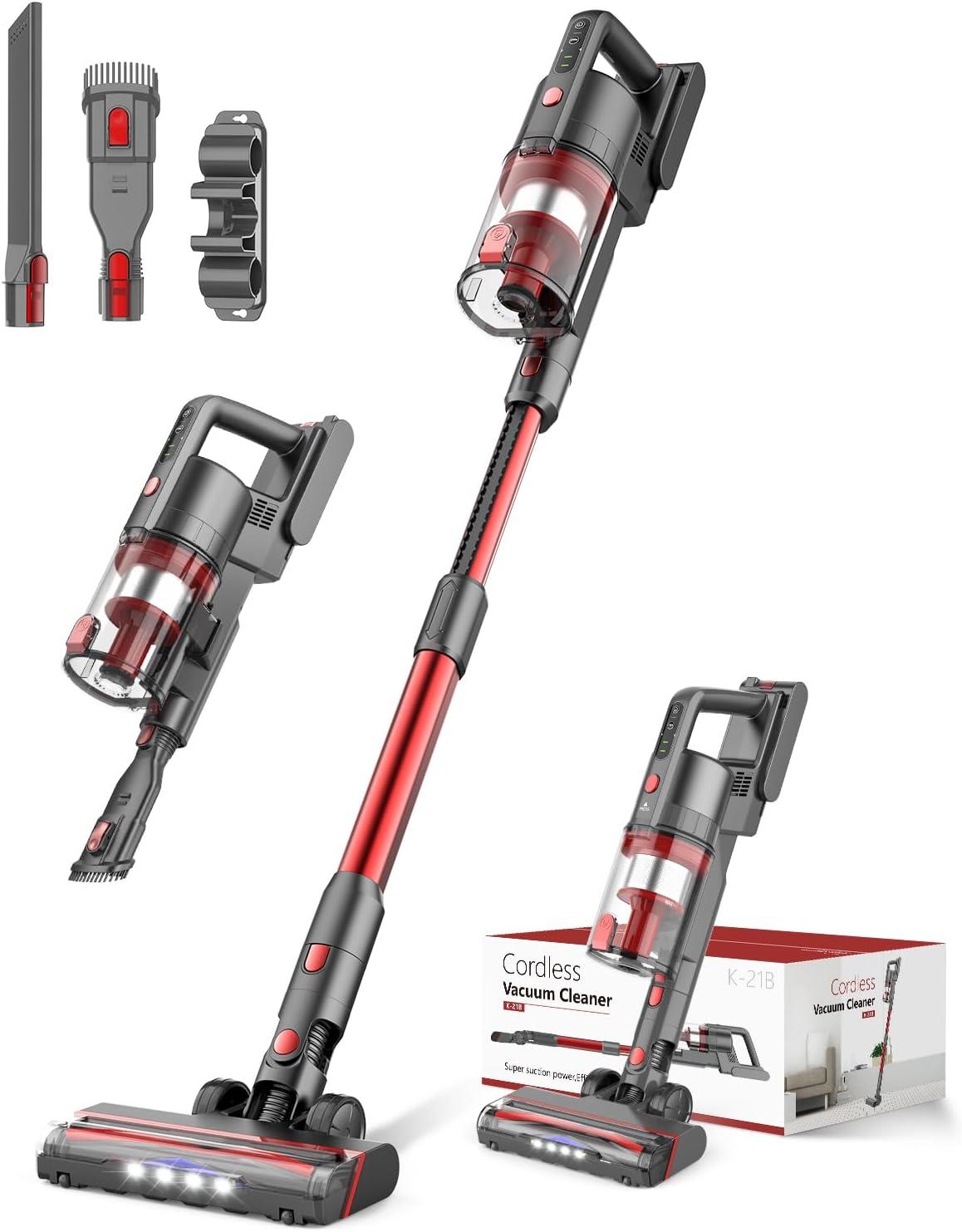 Cordless Vacuum Showdown: Dual Suction, 35-Min Run, Bright Red Design