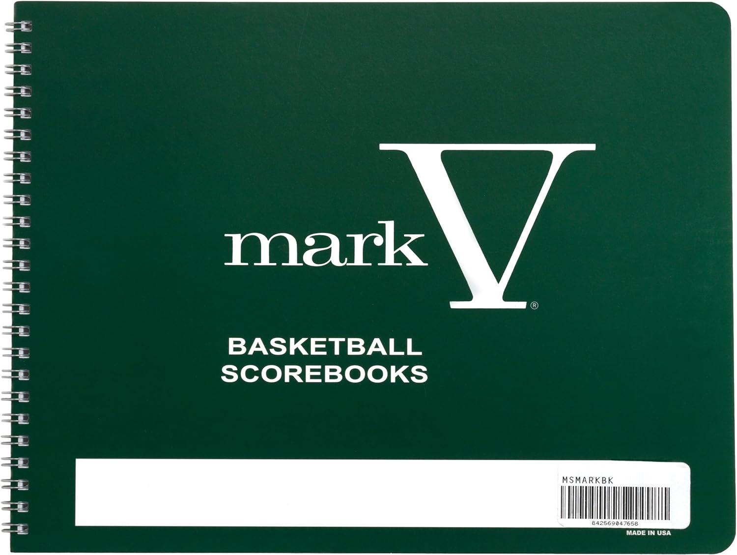 Mark V Basketball Scorebook: Tested 8.5x11, 30 Games, 15 Positions vs Spiral…