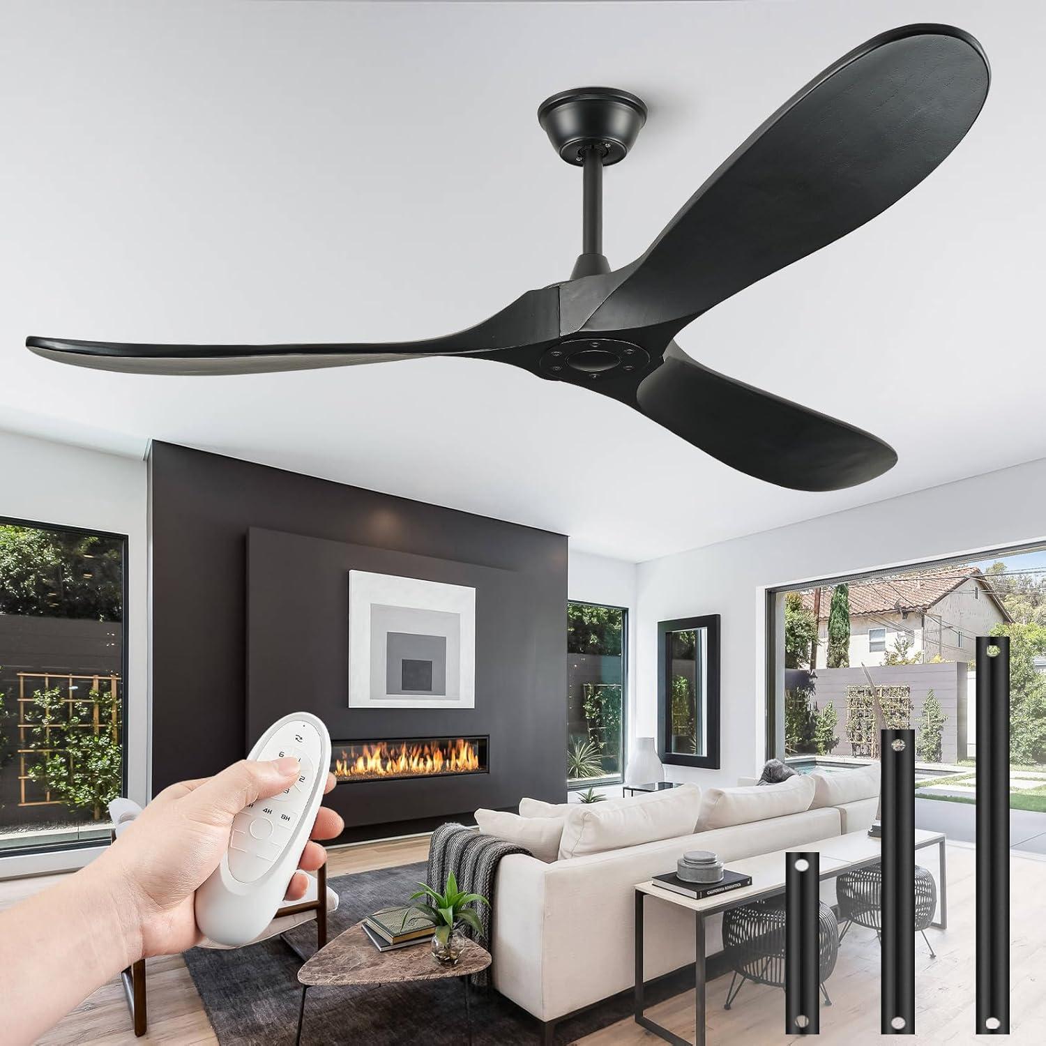 Farmhouse Ceiling Fan: DC Motor vs. AC, 75% Efficiency, Lifetime Warranty