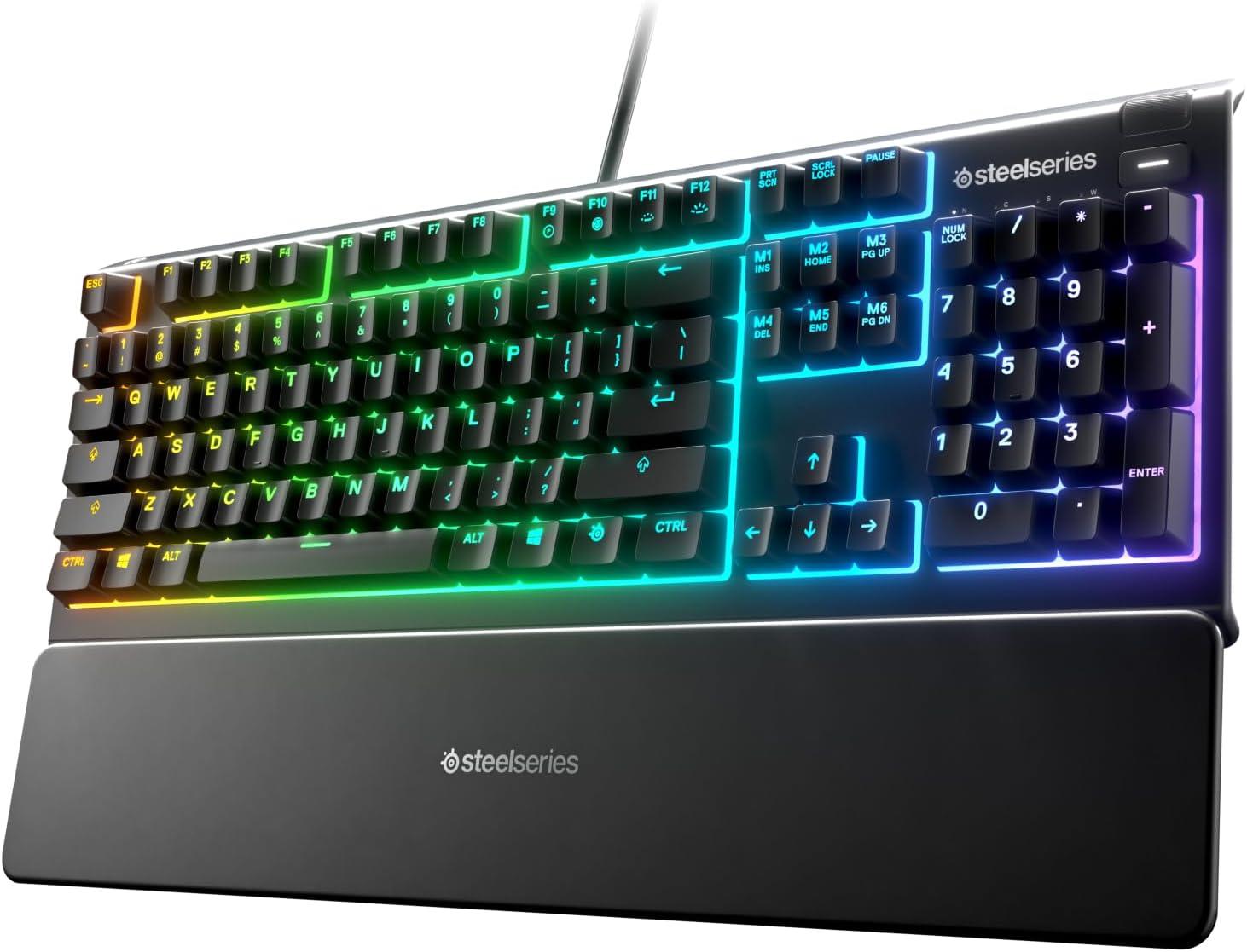 SteelSeries Apex 3 RGB Showdown: 10-Zone Lighting, IP32 Water Resistance, Magnetic Rest's Tested Comfort