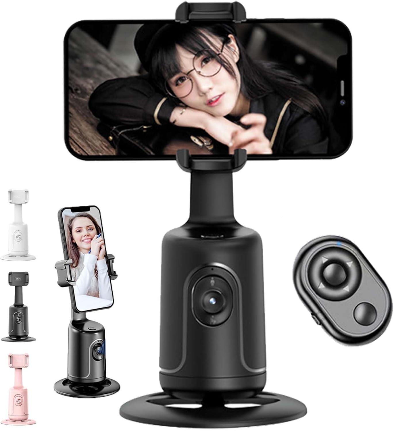 Smart AI Facial Recognition Phone Tripod Showdown: Auto Tracking, 360° Rotating, No App Needed