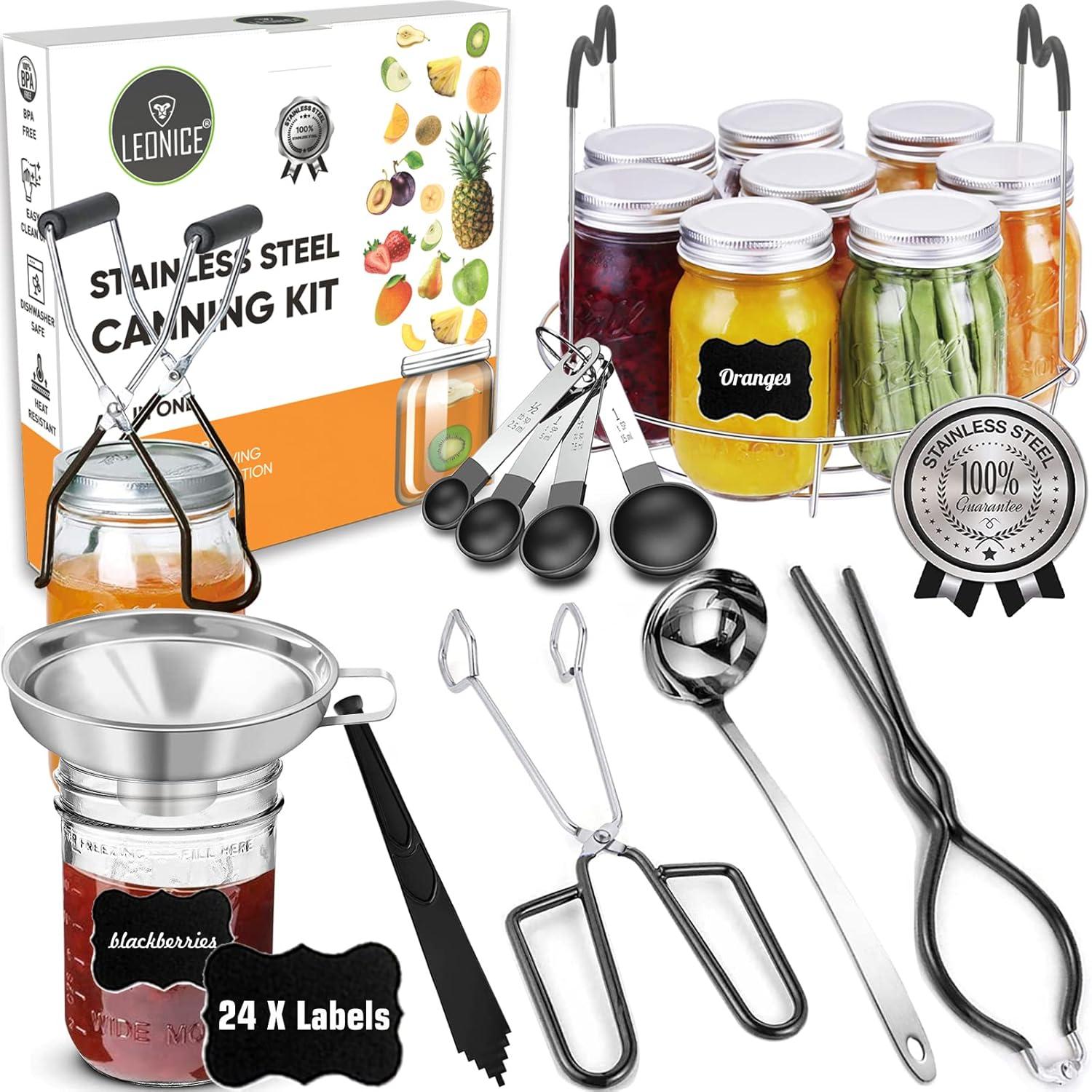 Home Canning Kit Tested: 3-in-1 Lid Lifter, Quick Jar Handling, Precision Spoons & Safe Tools (Beginner's Must-Have)