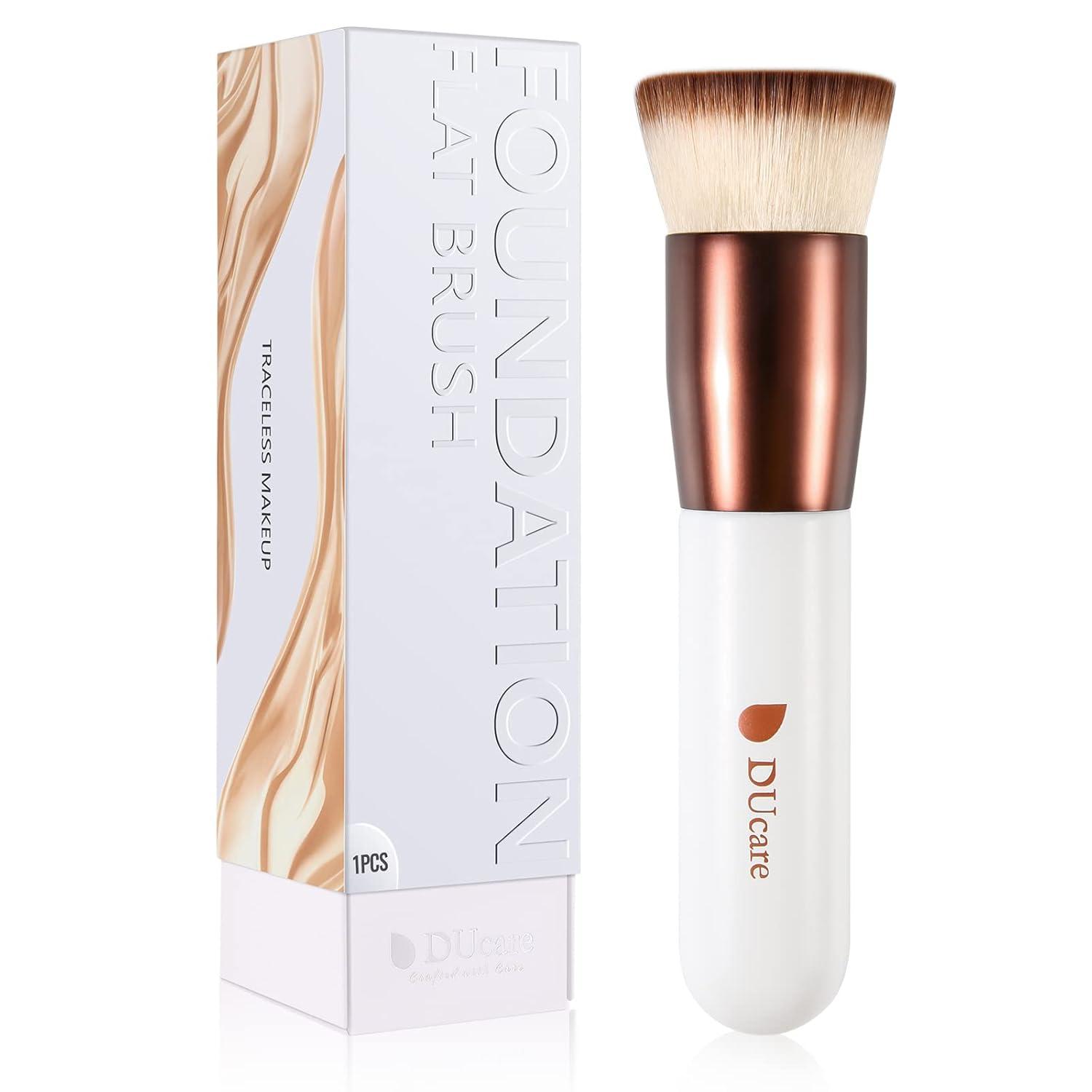 DUcare Foundation Brush: Flat Top Kabuki Tested for Stippling & Mineral Powder Precision