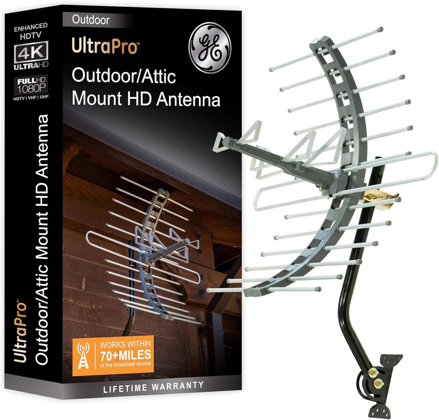 GE Outdoor HD TV Antenna Showdown: J Mount, 4K Support, Weather-Resistant for Reliable Signal…