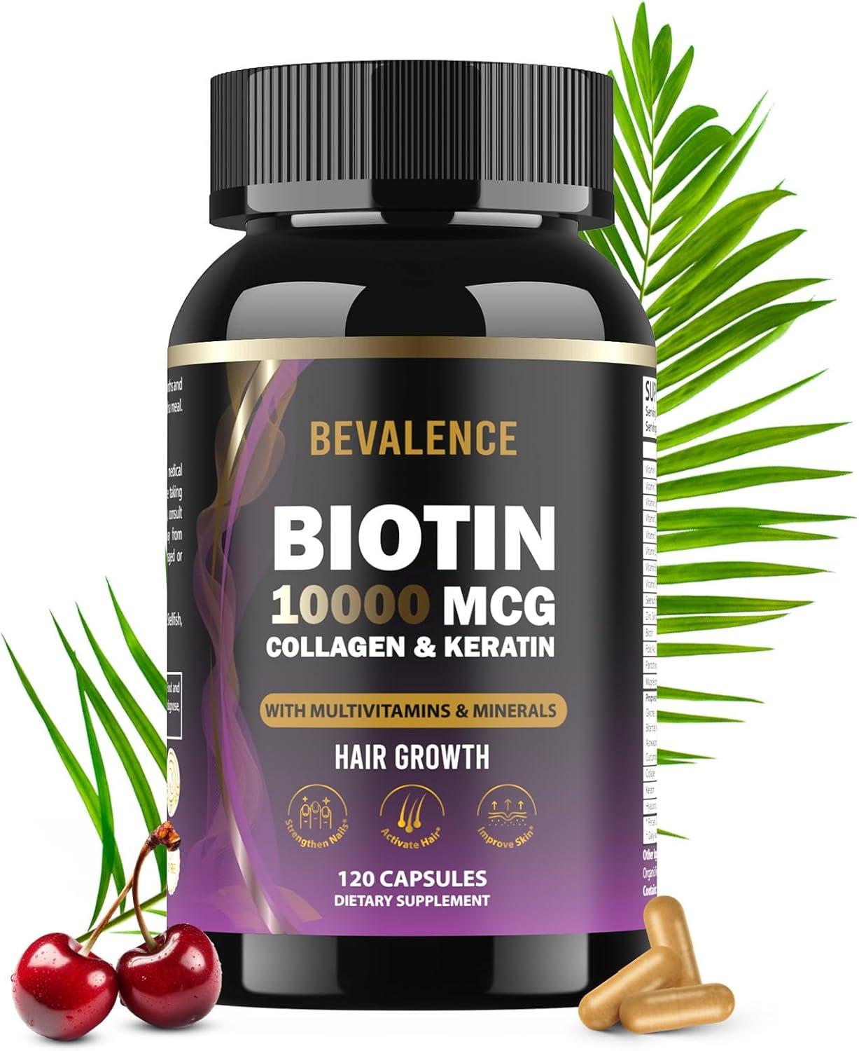Surprising Comparison: Biotin 10,000MCG's Collagen & Keratin vs 120-Capsule Vitamins for Hair, Skin & Nails